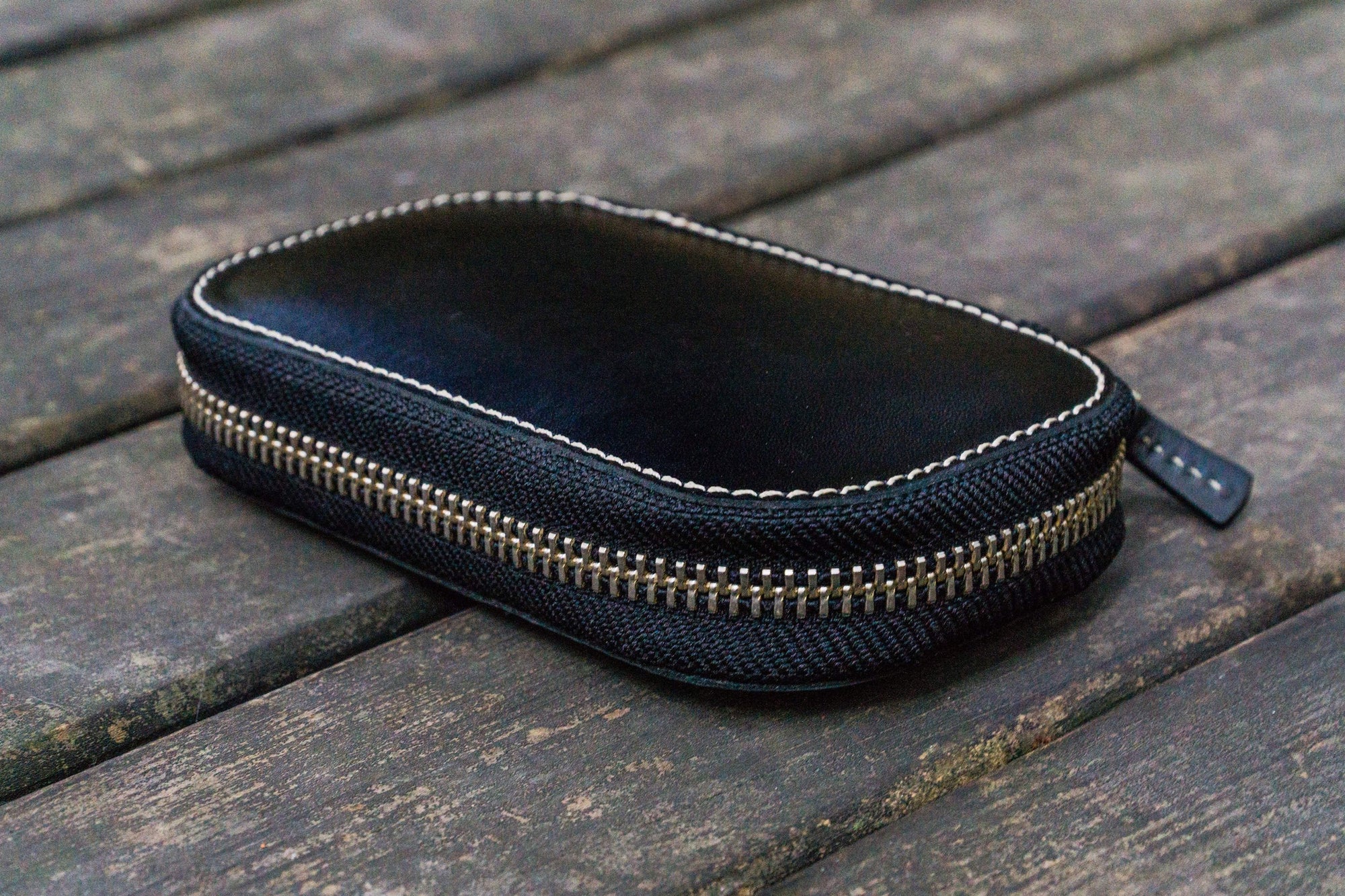 6&#39;li Fermuarlı Deri Kalemlik - Siyah