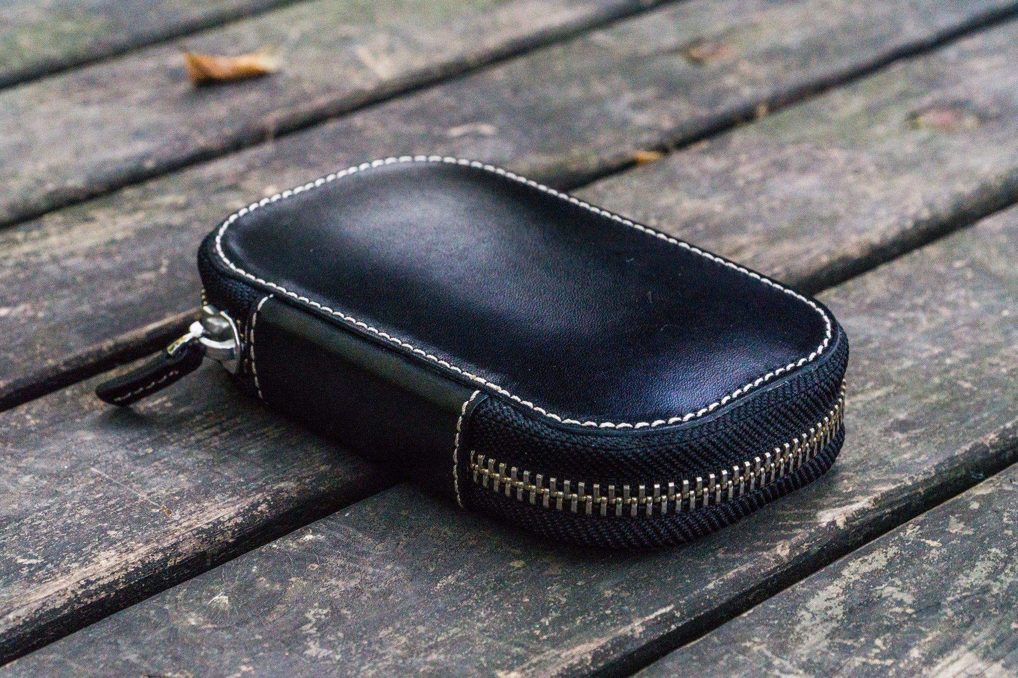 6&#39;li Fermuarlı Deri Kalemlik - Siyah