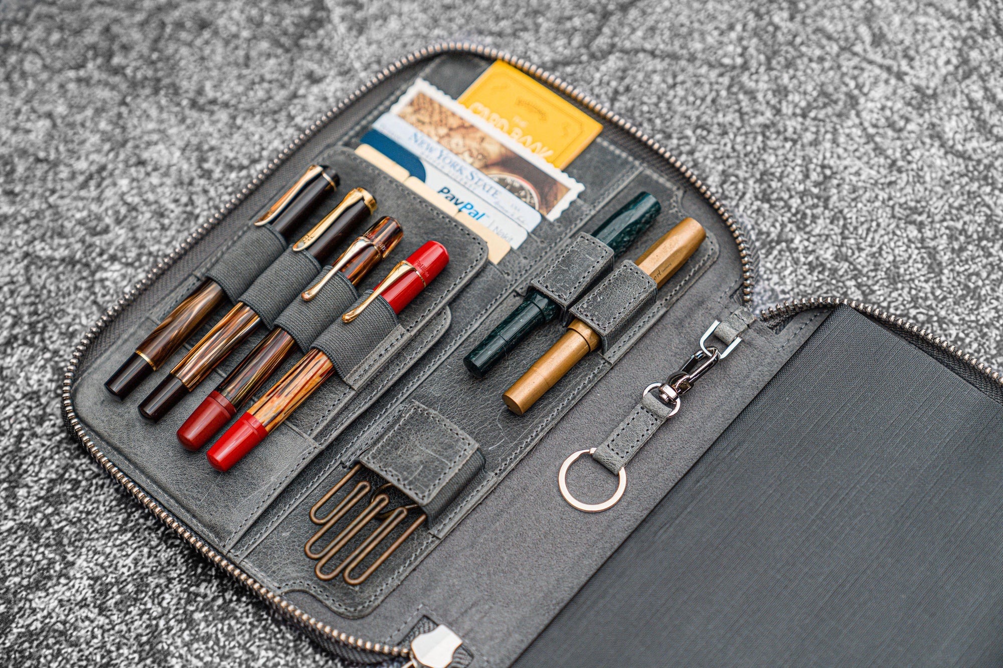 A5 Deri Organizer ve Kalemlik - Crazy Horse Füme