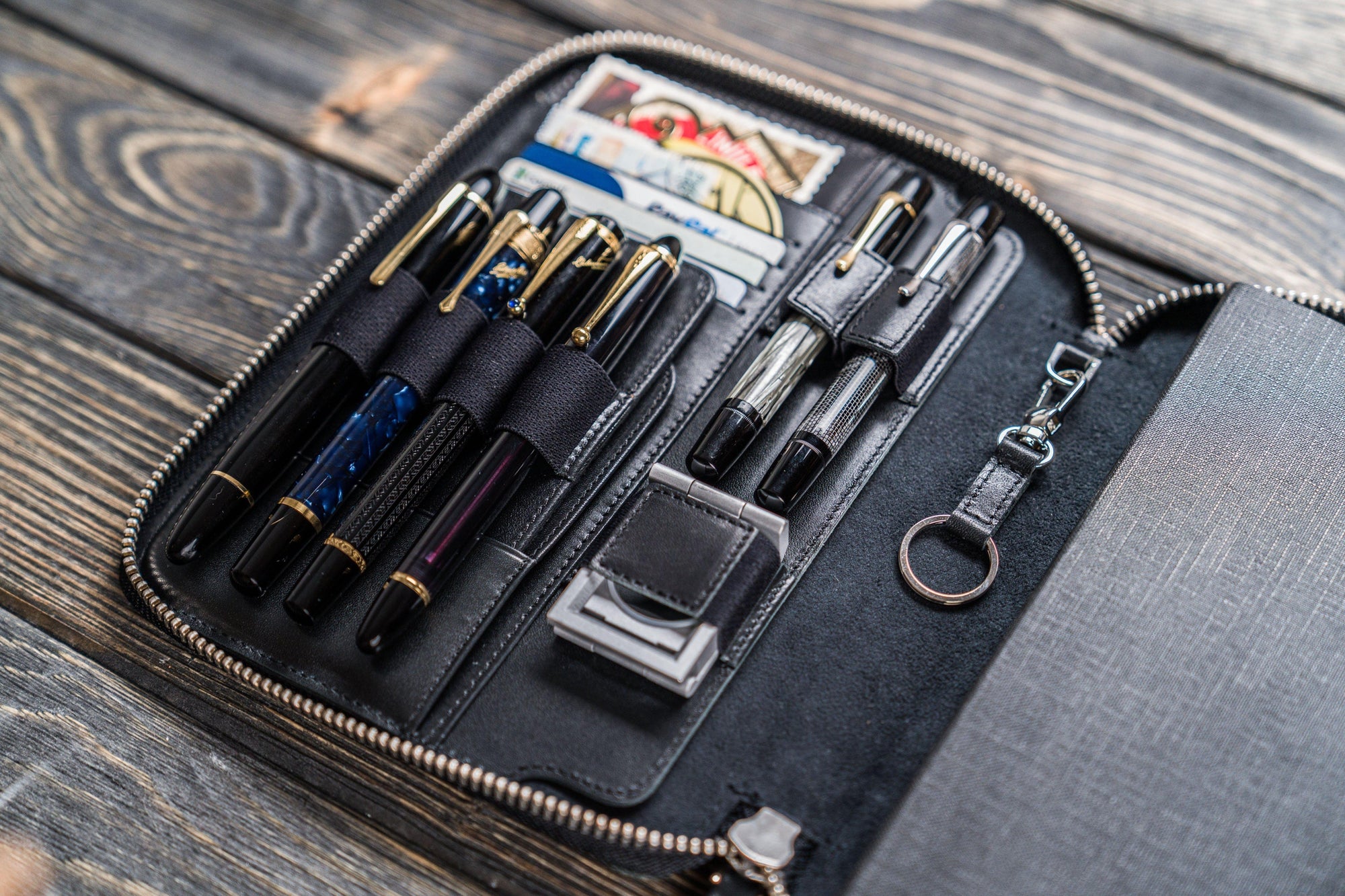 A5 Deri Organizer ve Kalemlik - Siyah