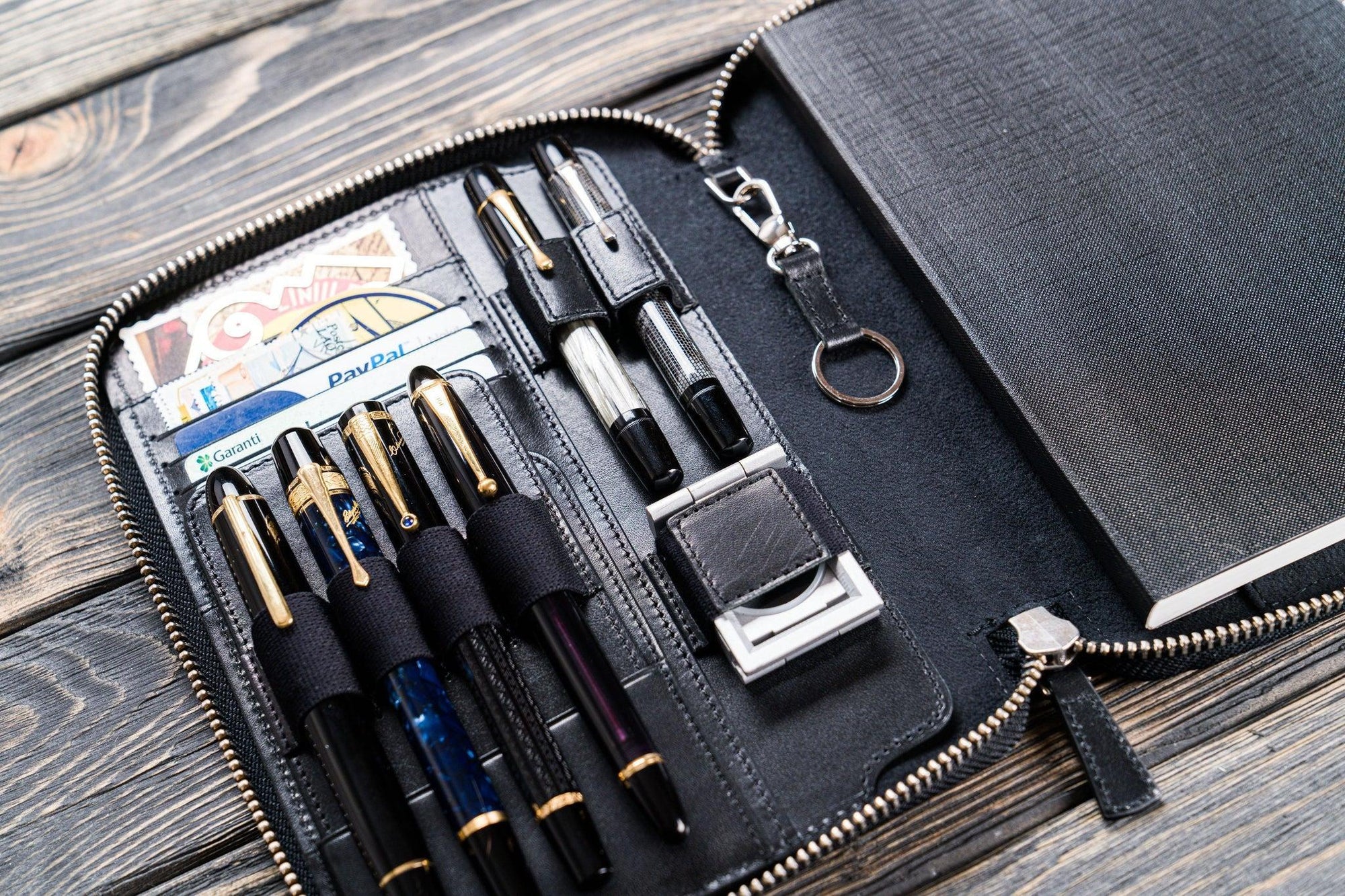 A5 Deri Organizer ve Kalemlik - Siyah