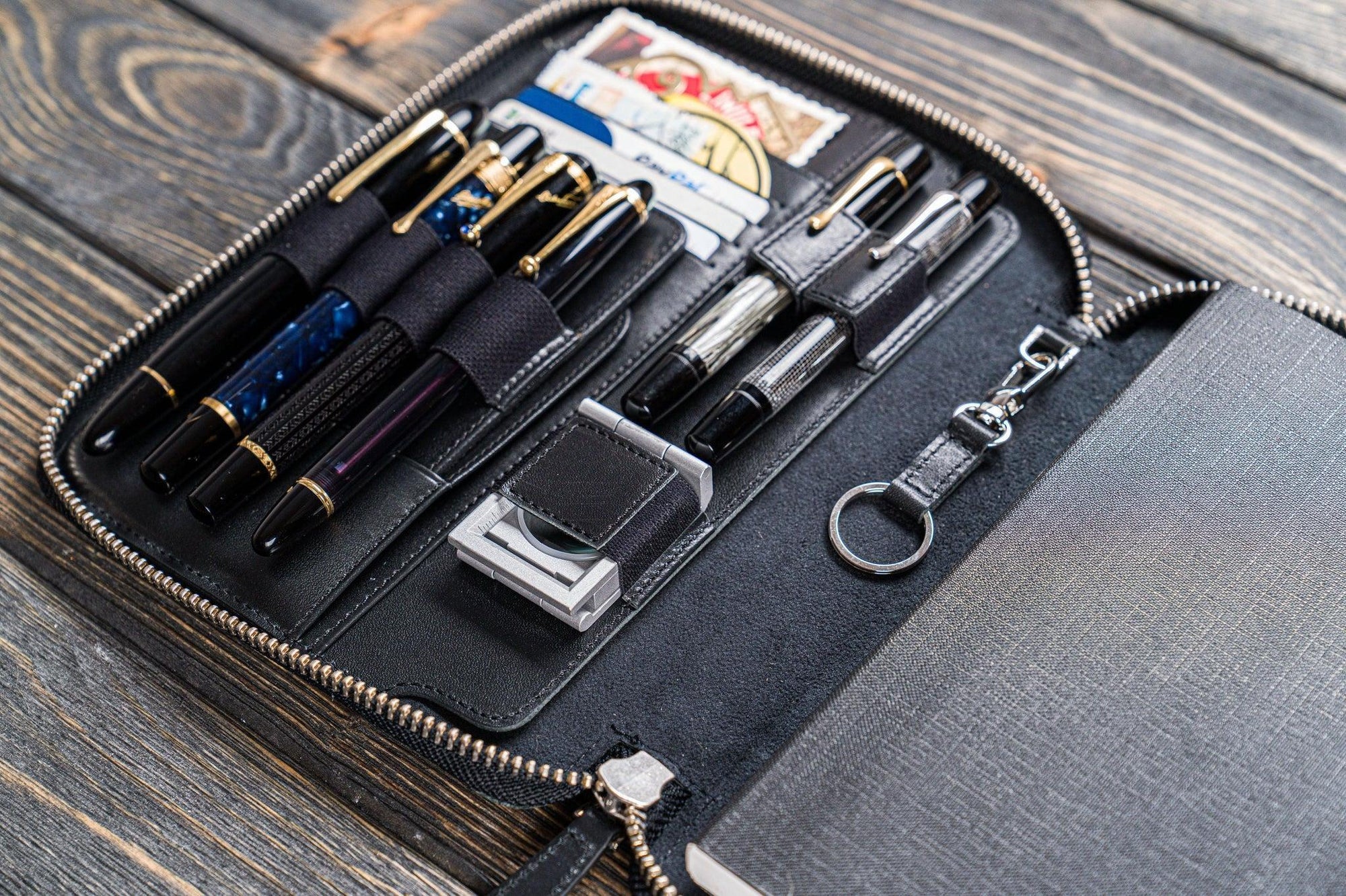 A5 Deri Organizer ve Kalemlik - Siyah