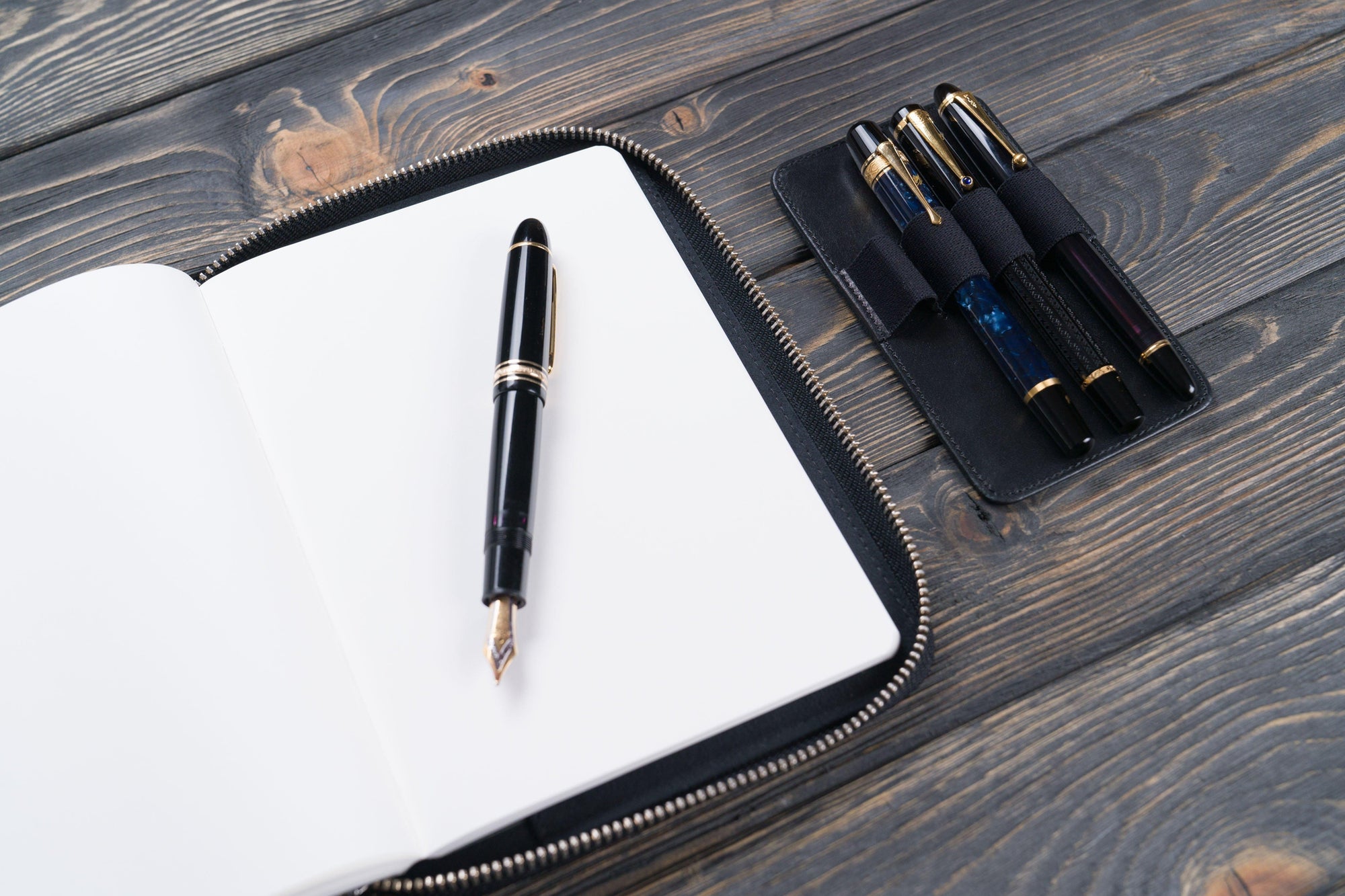 A5 Deri Organizer ve Kalemlik - Siyah