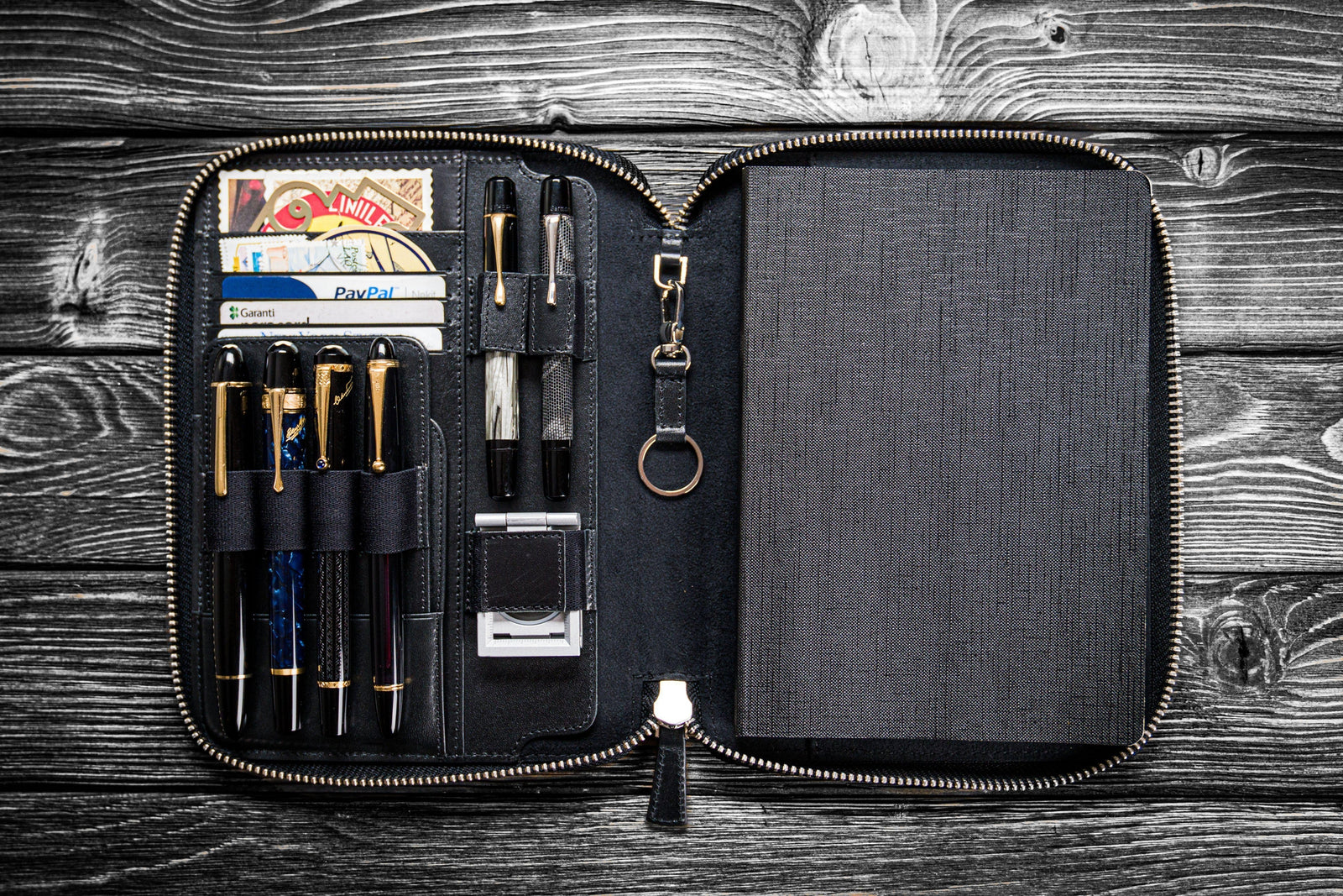 A5 Deri Organizer ve Kalemlik - Siyah