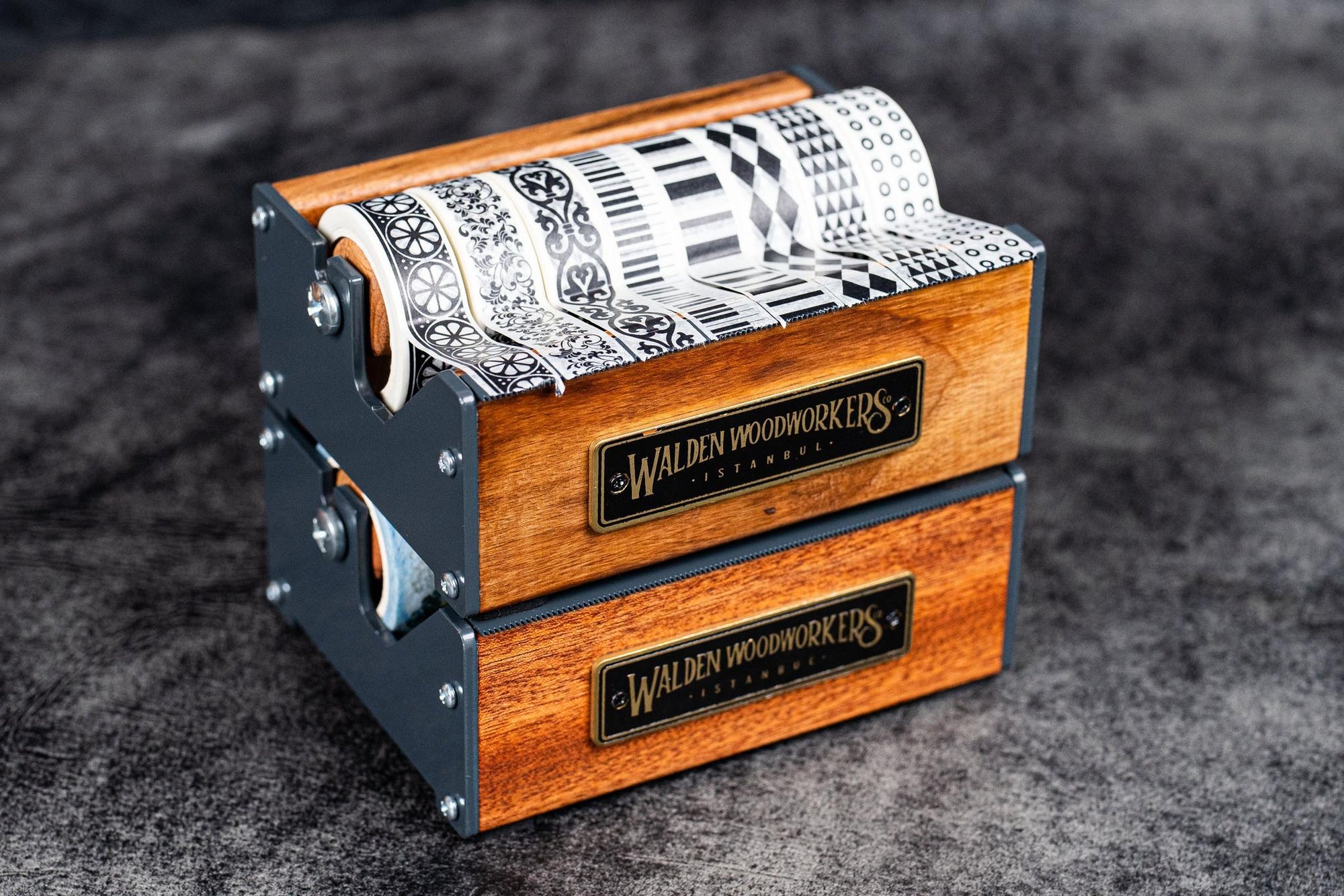 Ahşap Washi Bant Dispanseri - Ceviz - Orta Boy