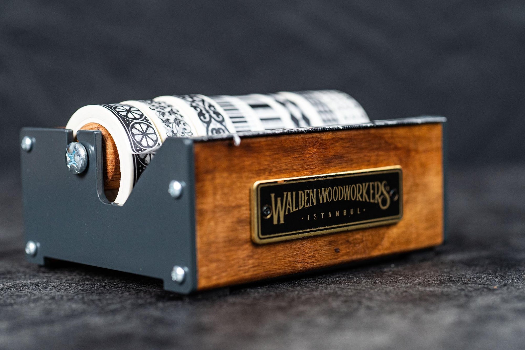 Ahşap Washi Bant Dispanseri - Ceviz - Orta Boy