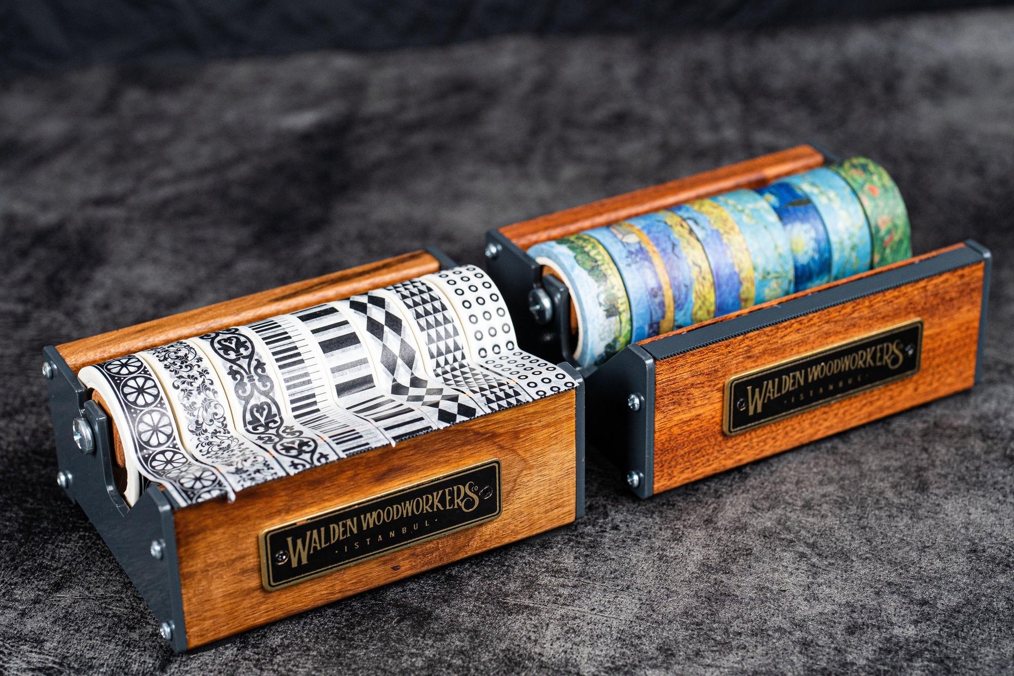 Ahşap Washi Bant Dispanseri - Ceviz - Orta Boy