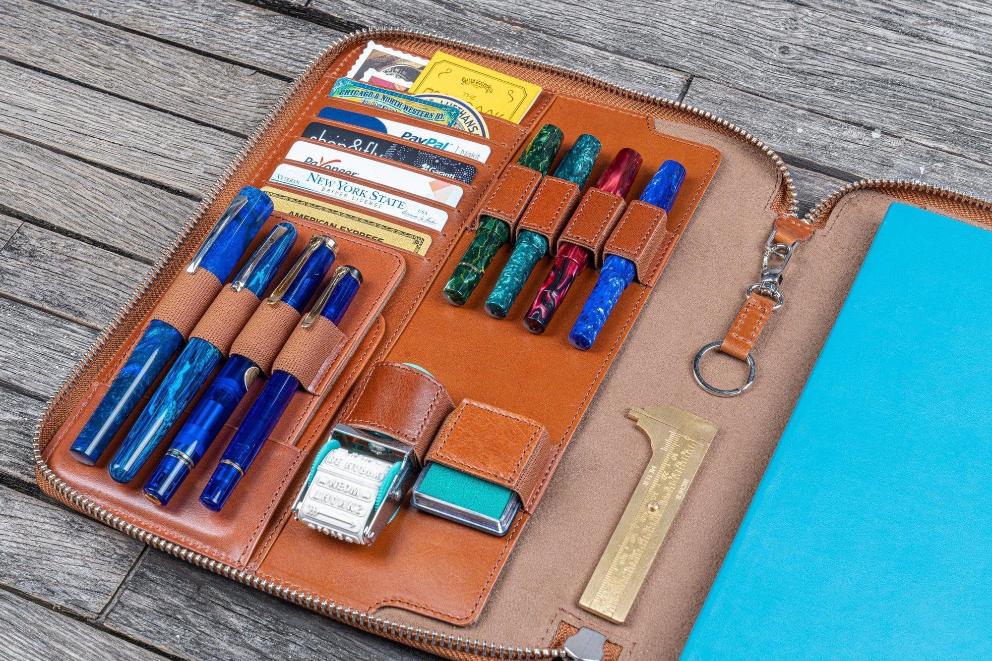 B5 Deri Organizer ve Kalemlik - Brown