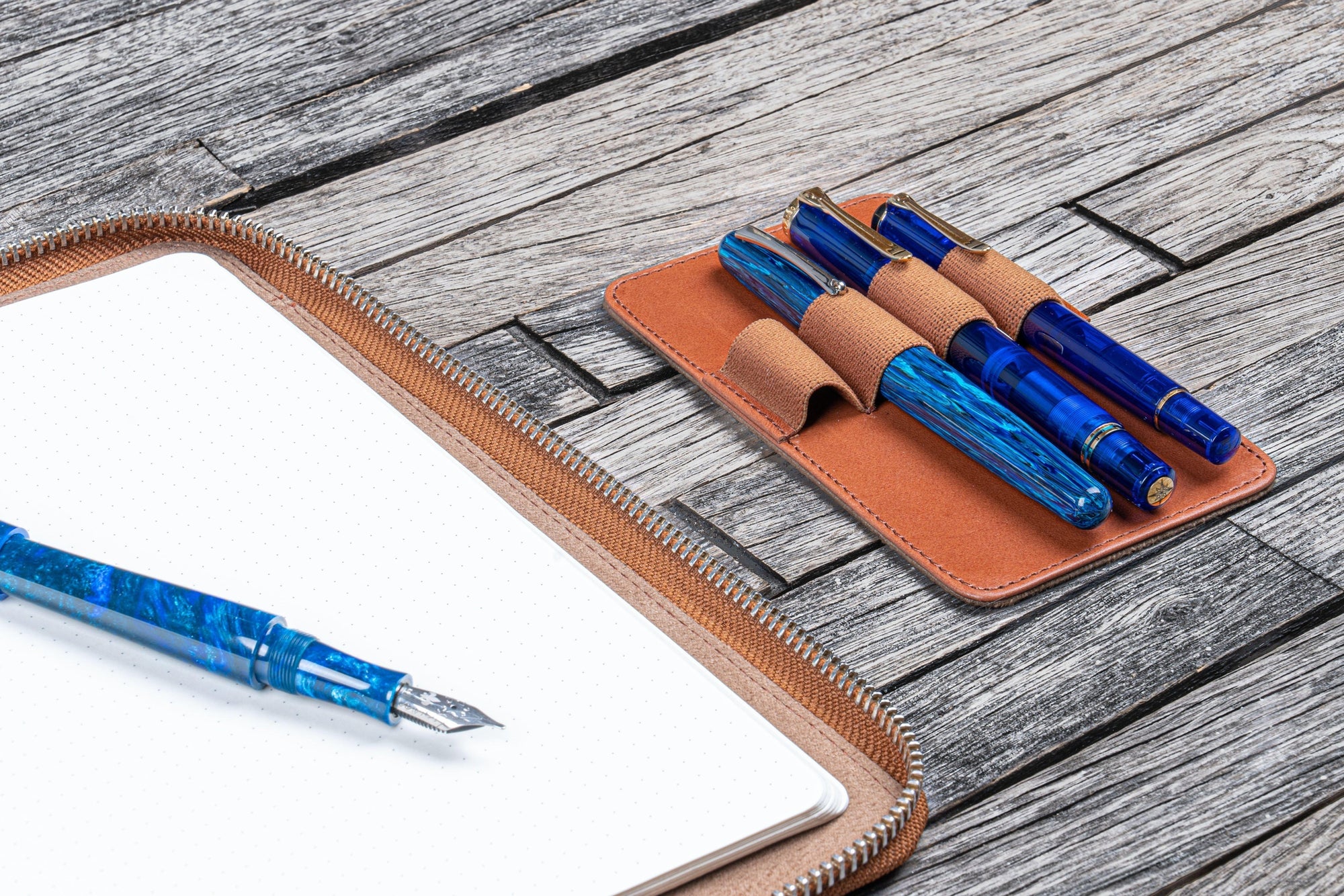 B5 Deri Organizer ve Kalemlik - Brown