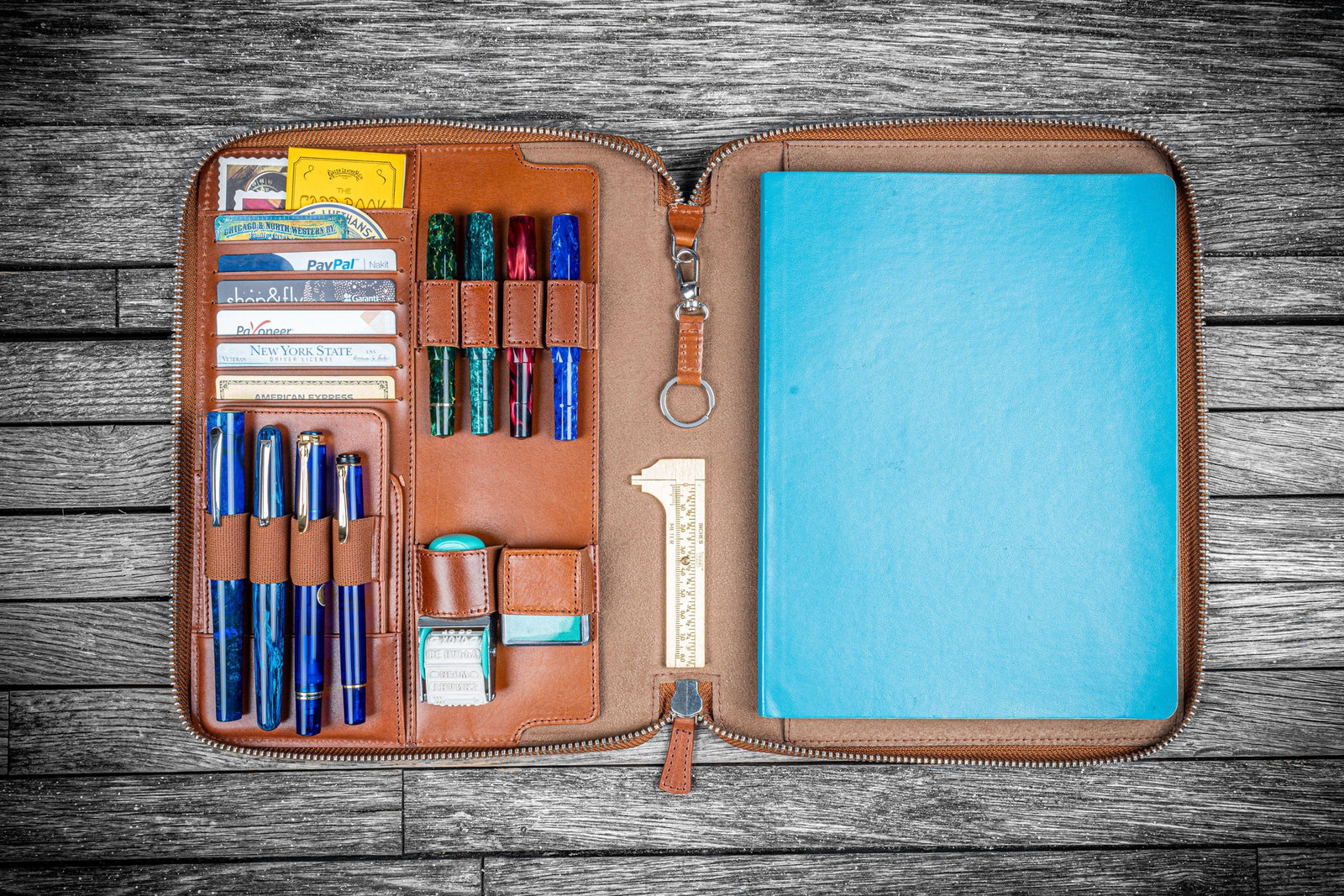 B5 Deri Organizer ve Kalemlik - Brown