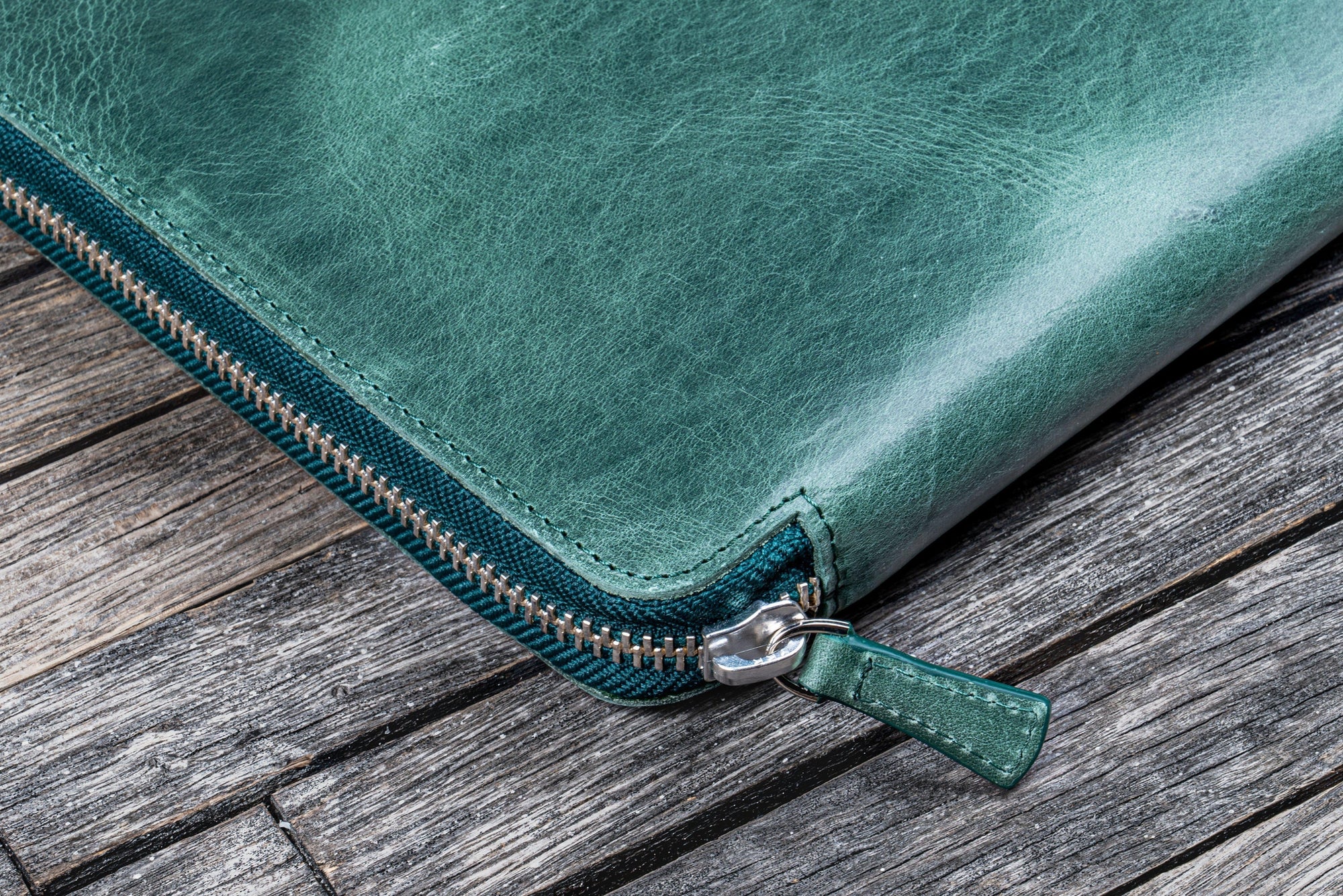 B5 Deri Organizer ve Kalemlik - Crazy Horse Forest Green