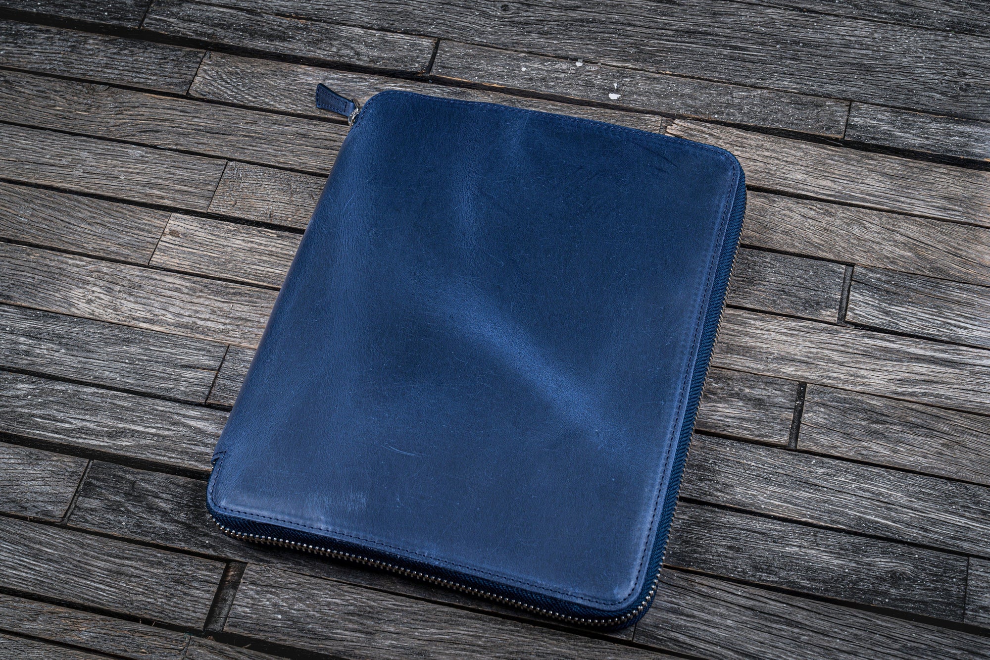 B5 Deri Organizer ve Kalemlik - Crazy Horse Navy Blue
