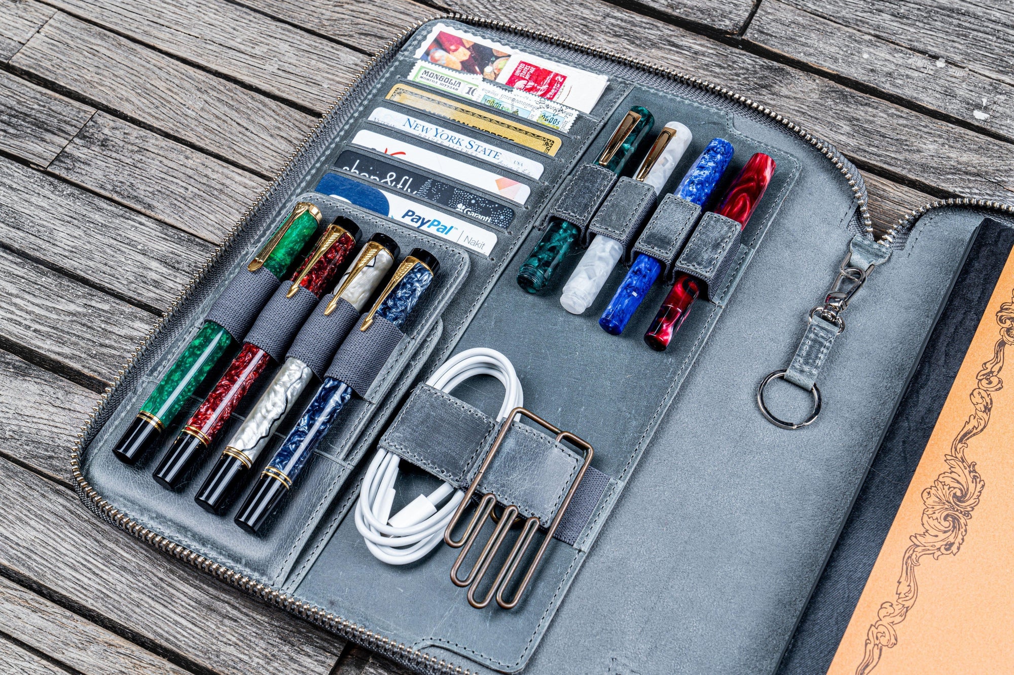 B5 Deri Organizer ve Kalemlik - Crazy Horse Smoky