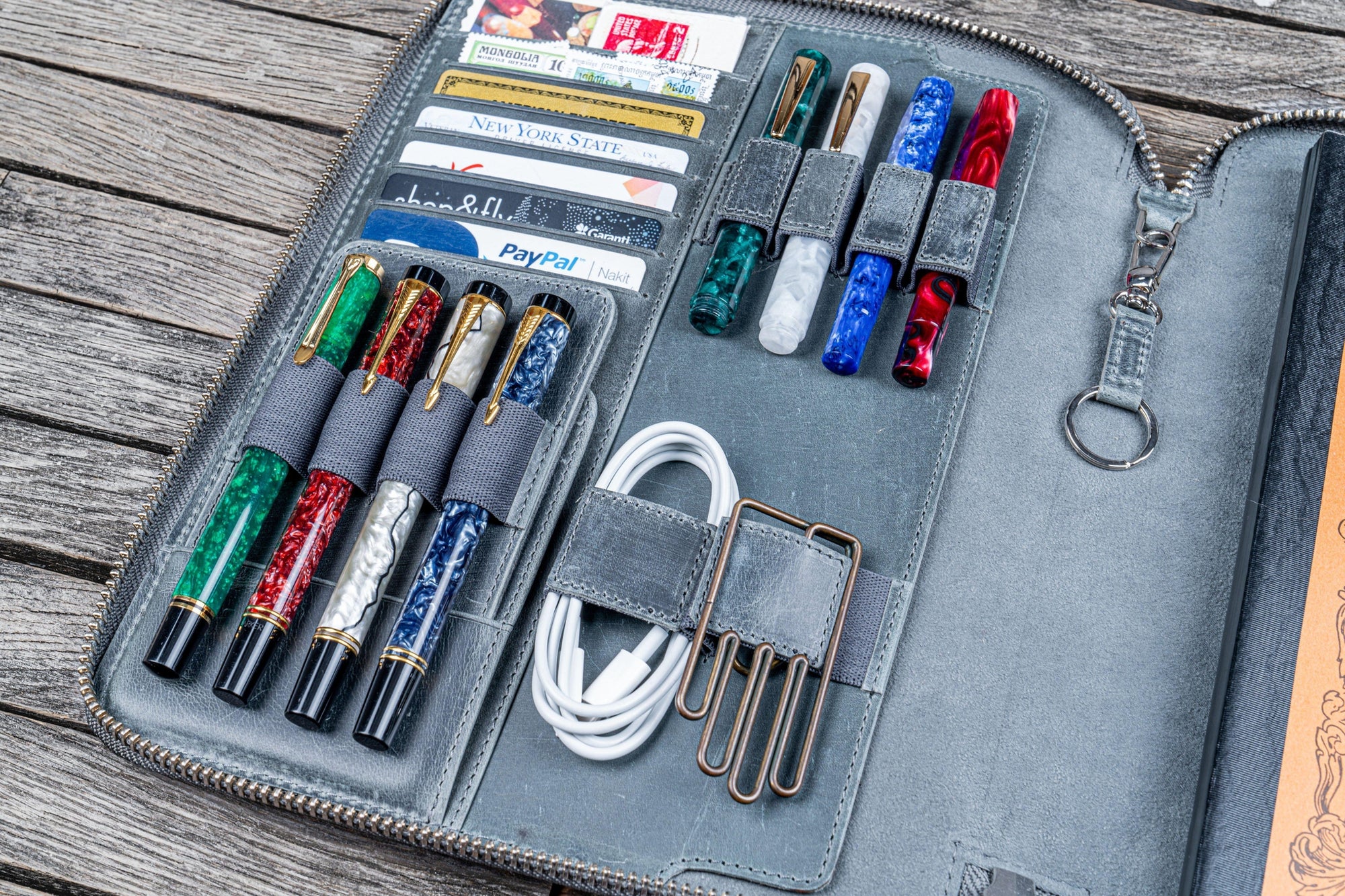 B5 Deri Organizer ve Kalemlik - Crazy Horse Smoky