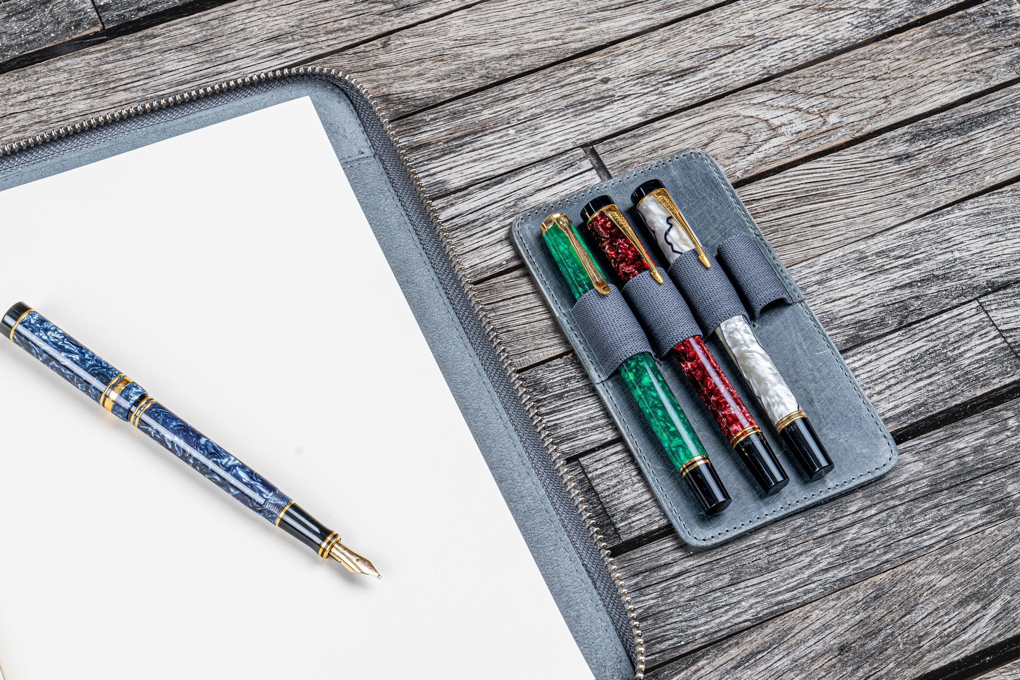 B5 Deri Organizer ve Kalemlik - Crazy Horse Smoky