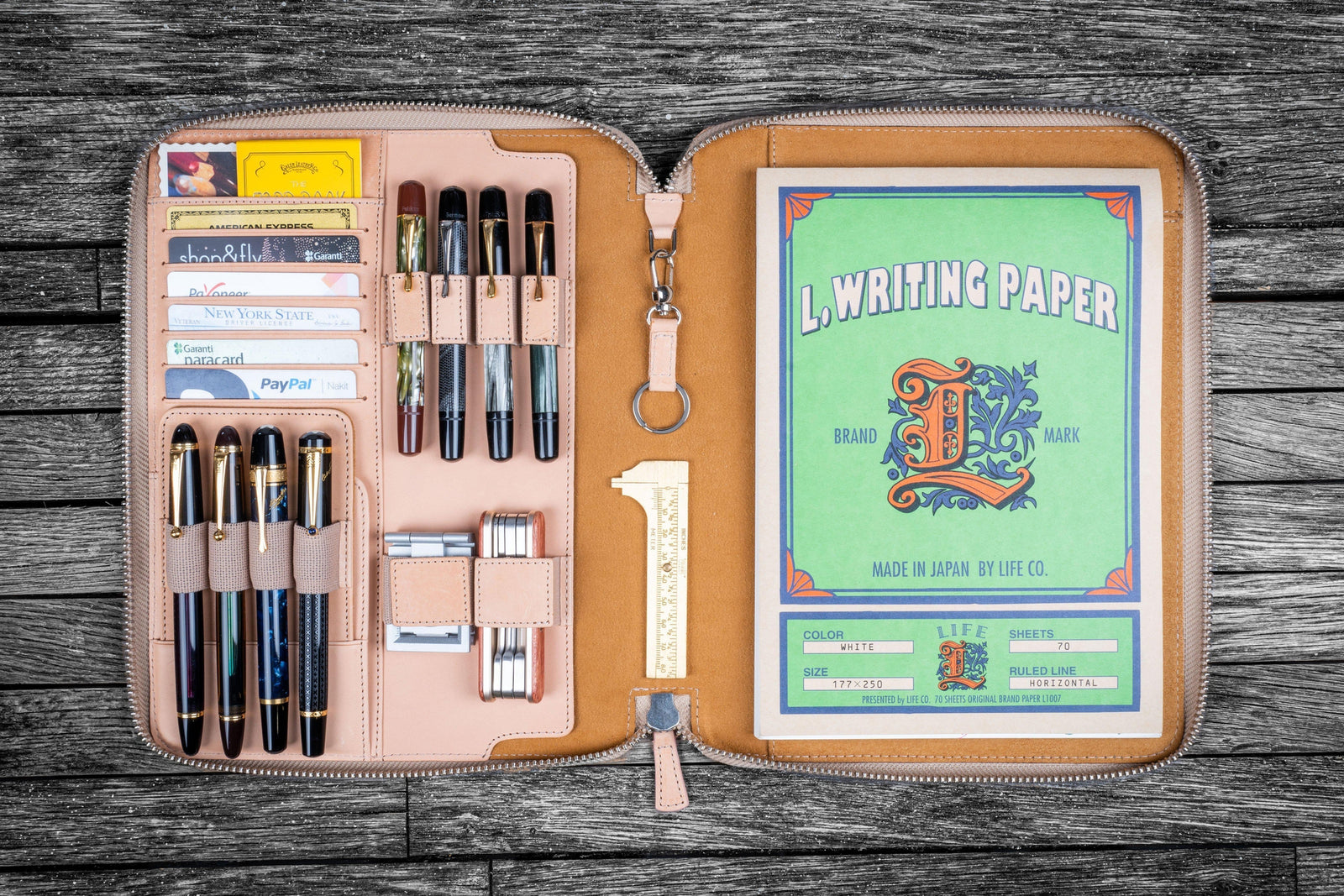 B5 Deri Organizer ve Kalemlik - Undyed Leather