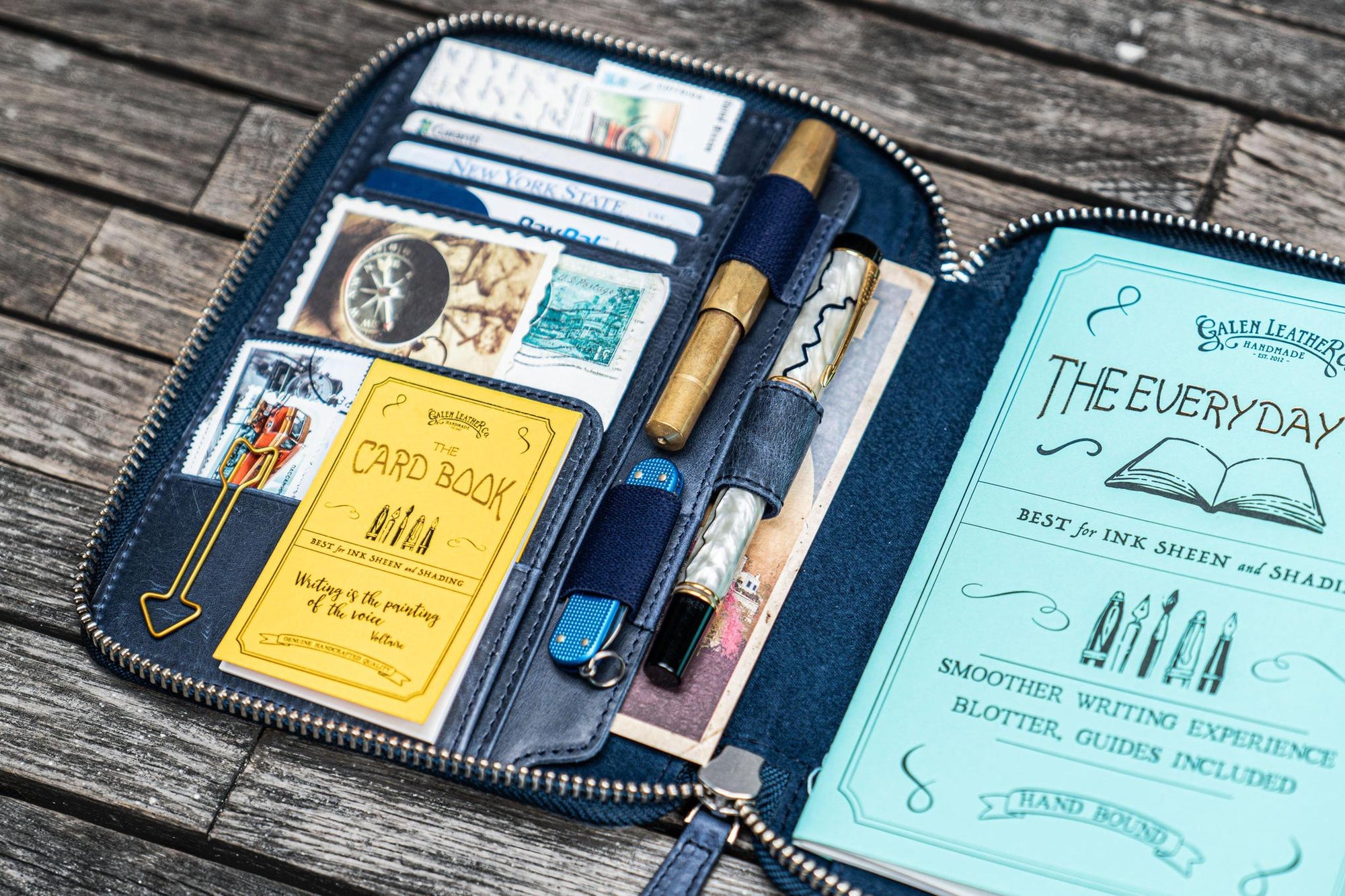 B6 / B6 Slim Deri Organizer - Crazy Horse Navy Blue