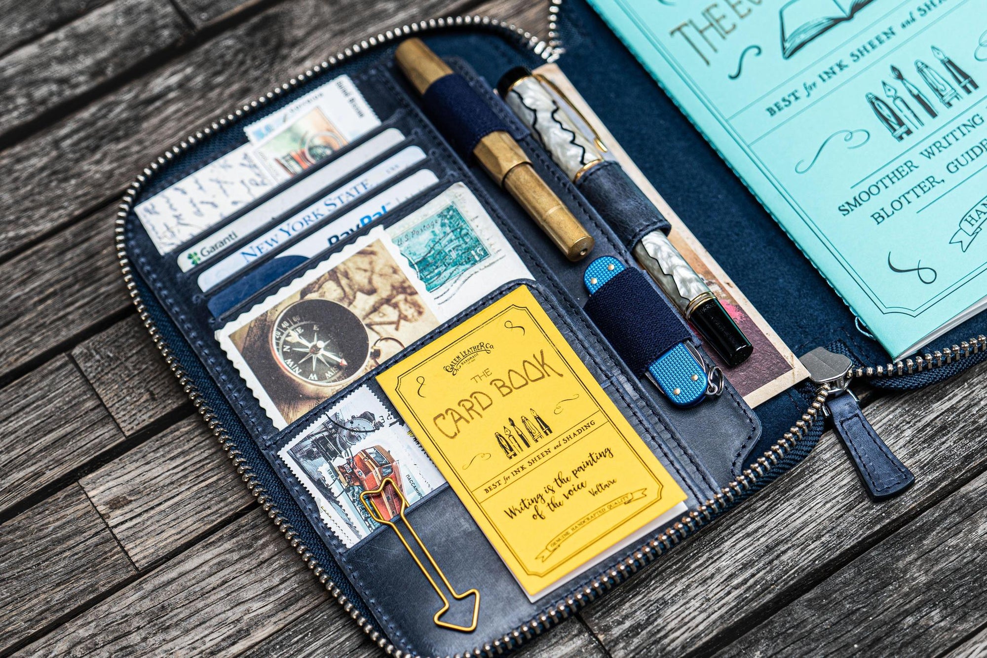 B6 / B6 Slim Deri Organizer - Crazy Horse Navy Blue