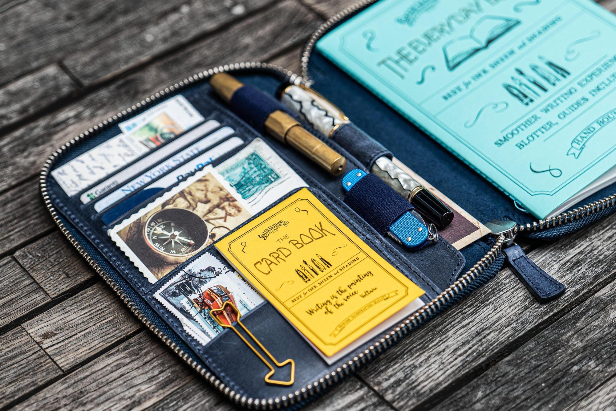 B6 / B6 Slim Deri Organizer - Crazy Horse Navy Blue