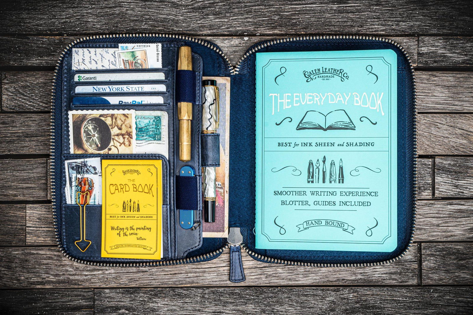 B6 / B6 Slim Deri Organizer - Crazy Horse Navy Blue