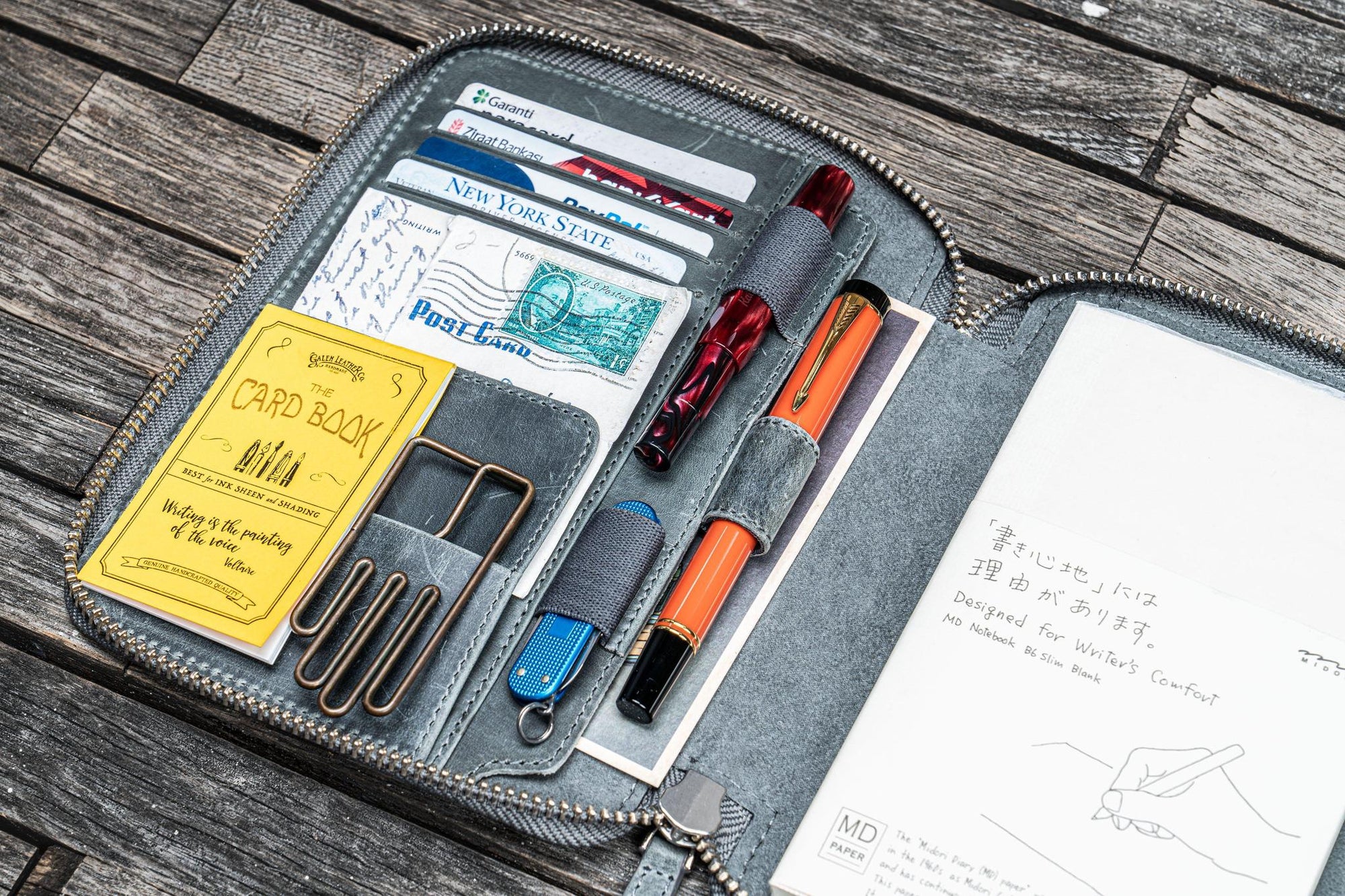 B6 / B6 Slim Deri Organizer - Crazy Horse Smoky