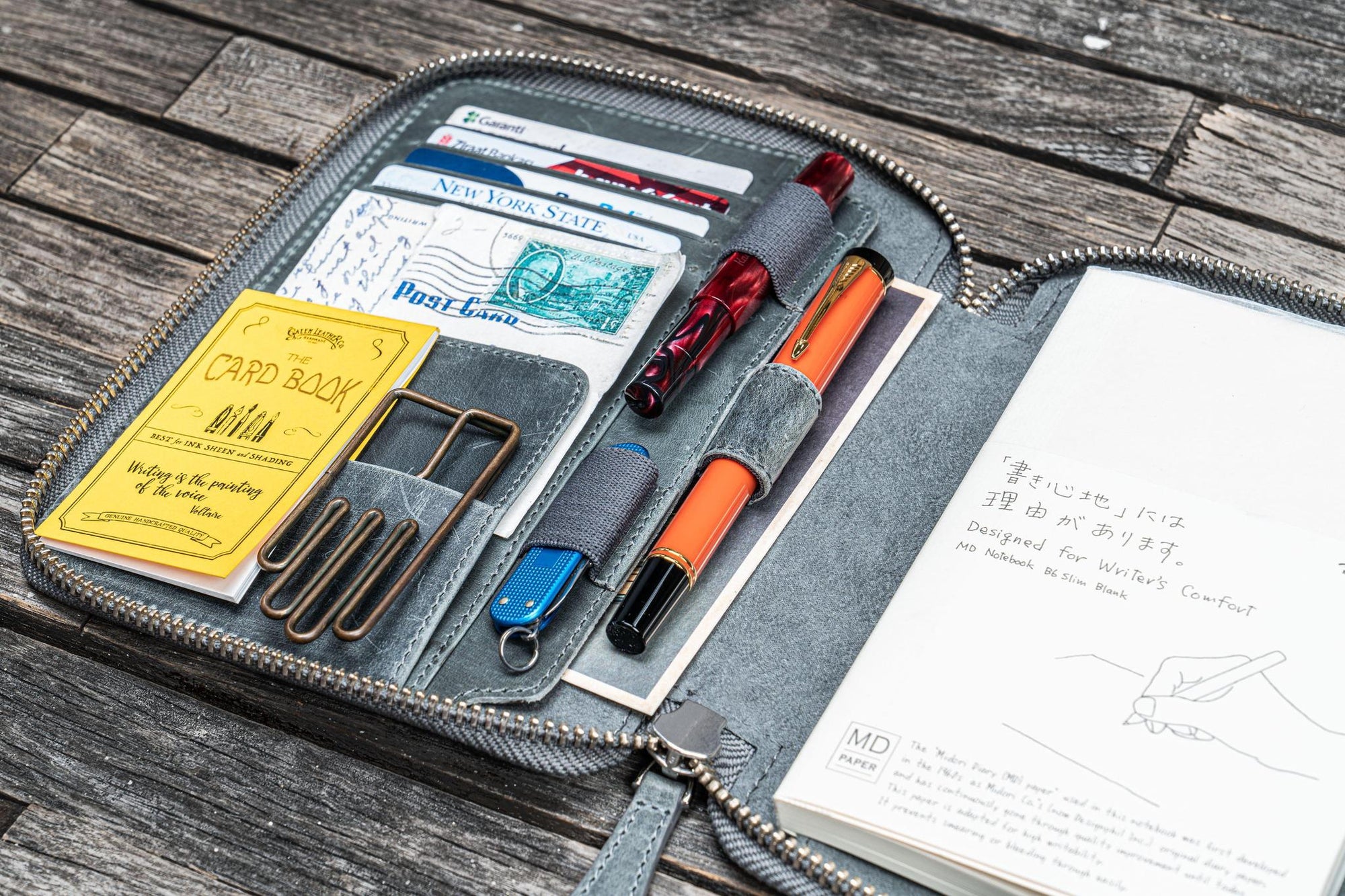 B6 / B6 Slim Deri Organizer - Crazy Horse Smoky