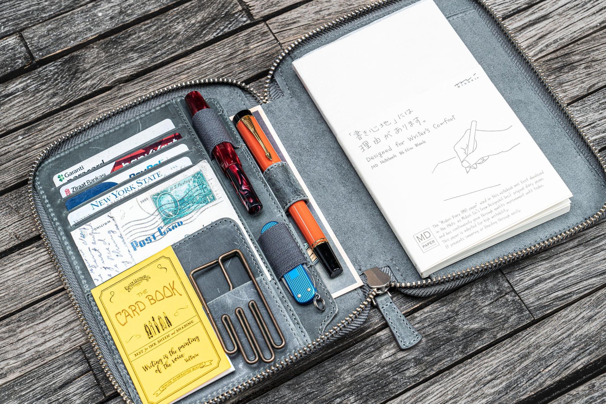 B6 / B6 Slim Deri Organizer - Crazy Horse Smoky