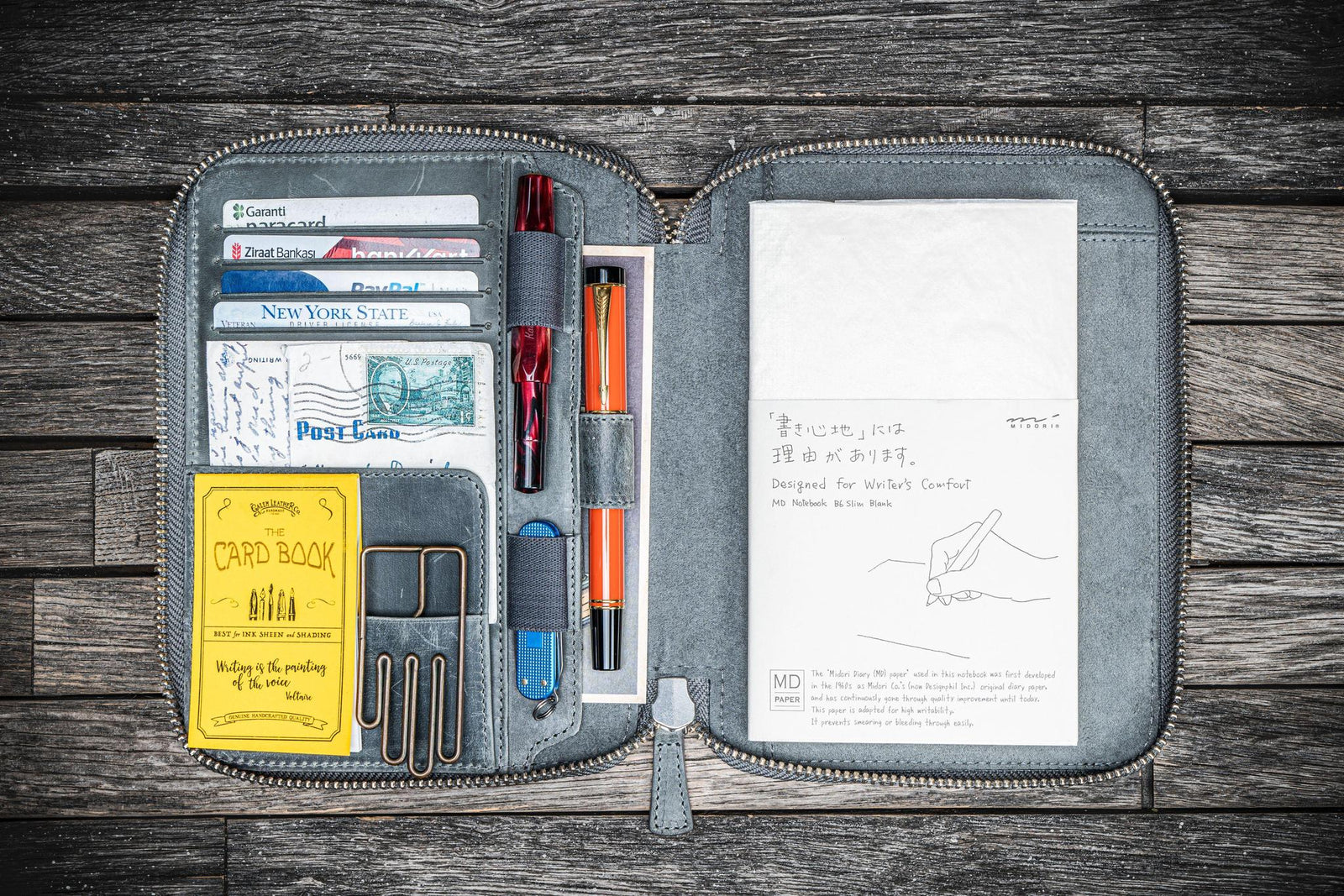 B6 / B6 Slim Deri Organizer - Crazy Horse Smoky