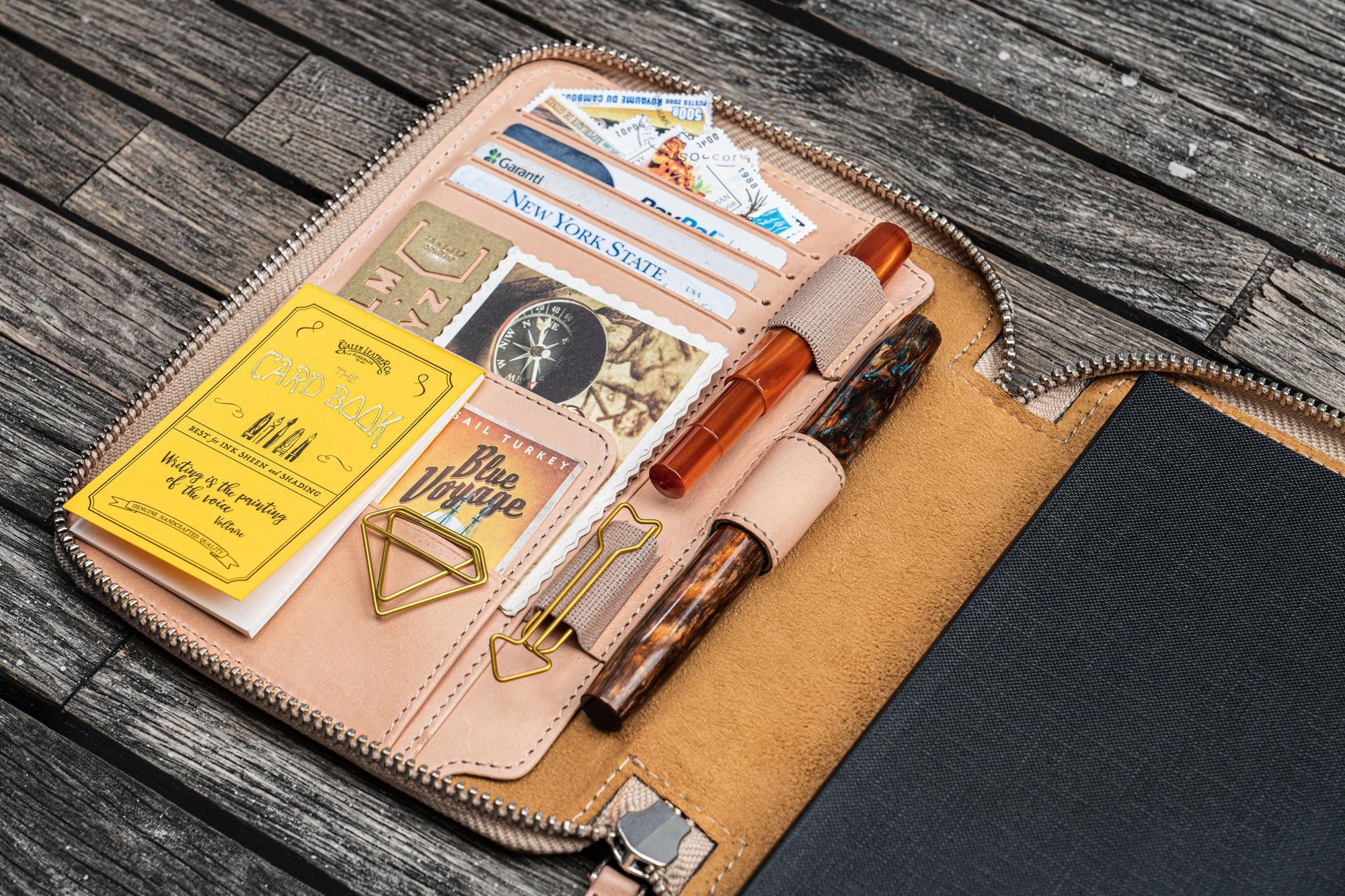 B6 / B6 Slim Deri Organizer - Undyed Leather