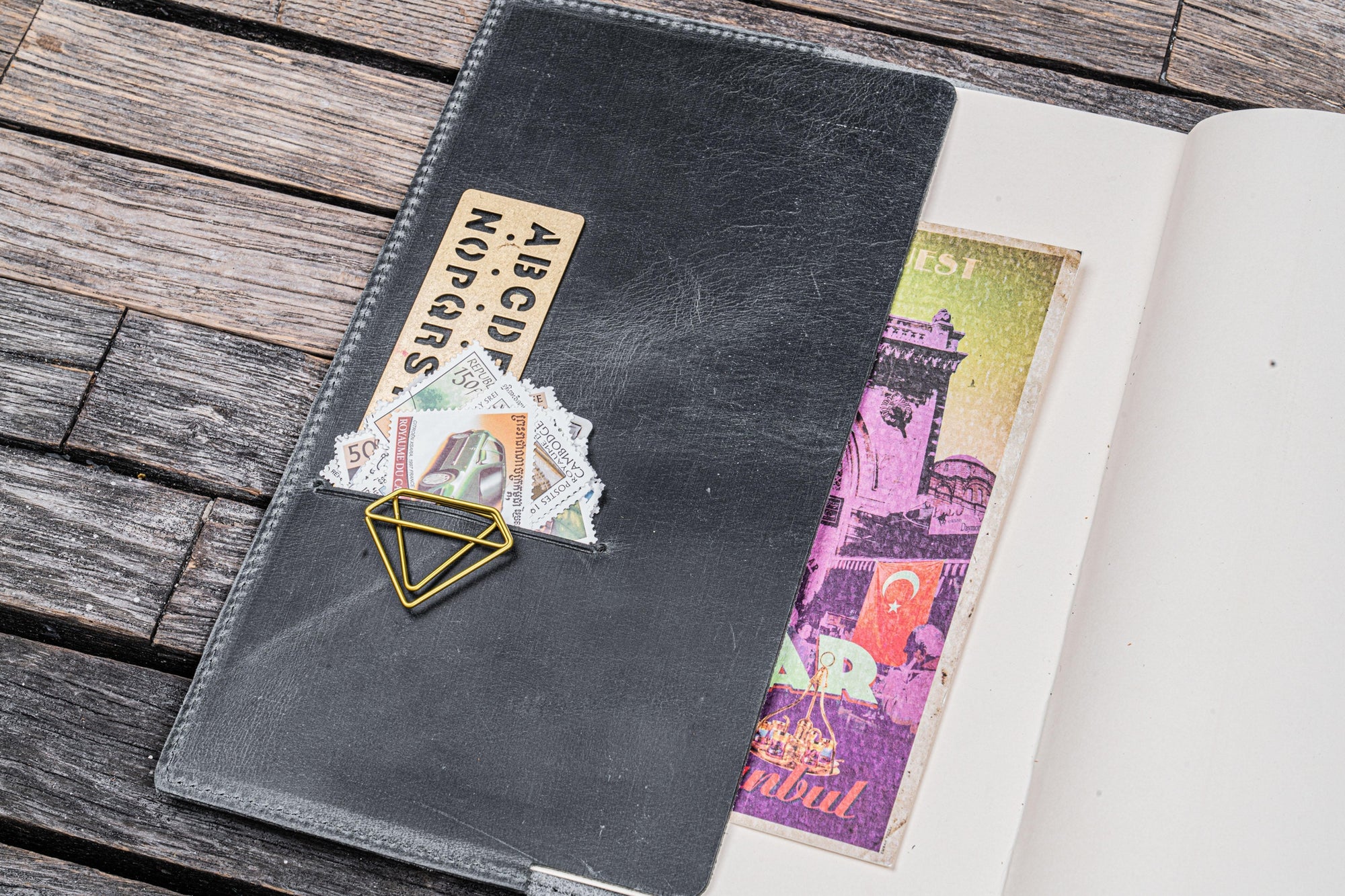 Deri A5 Defter Kılıfı - Crazy Horse Füme