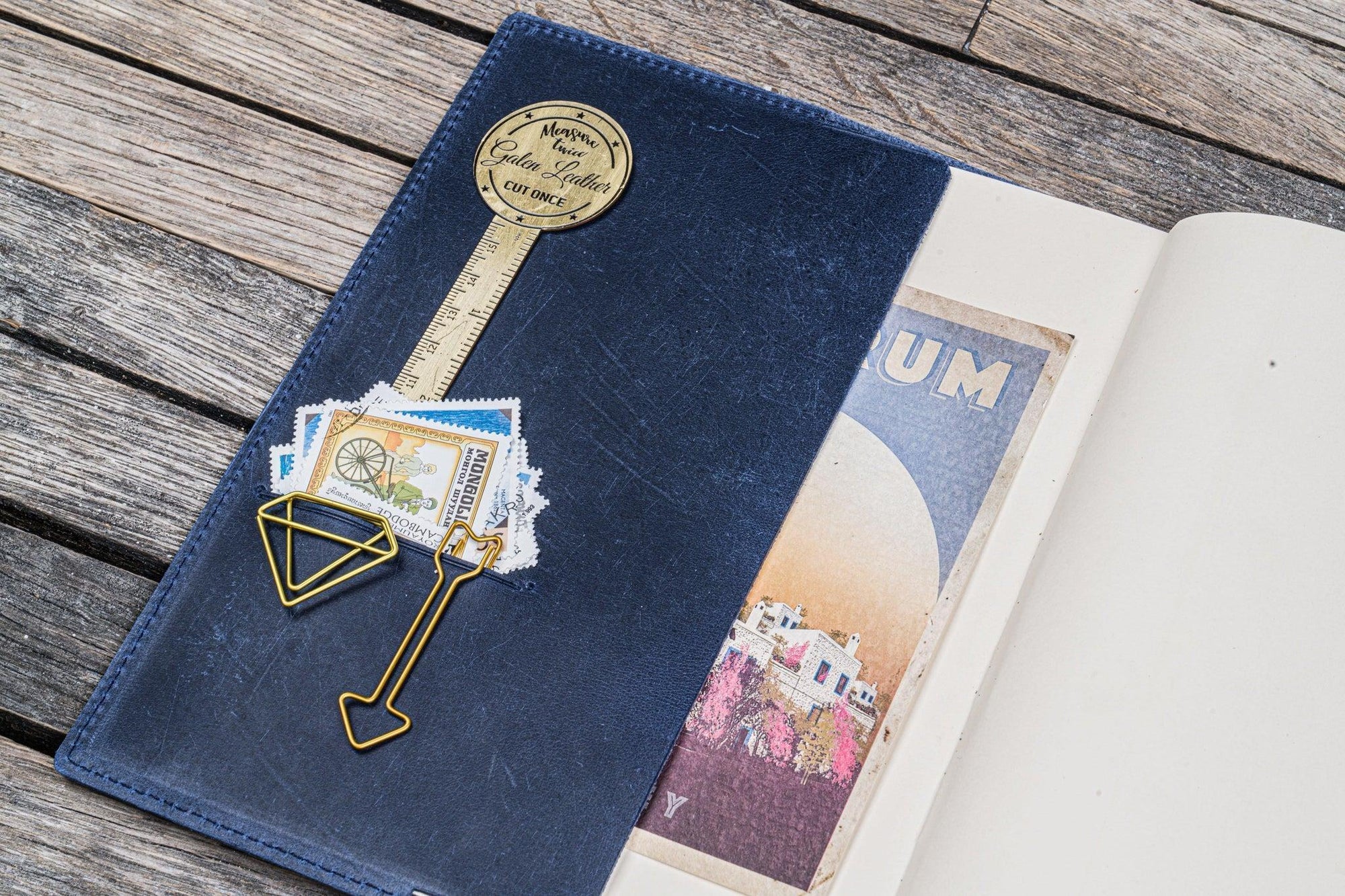 Deri A5 Defter Kılıfı - Crazy Horse Lacivert