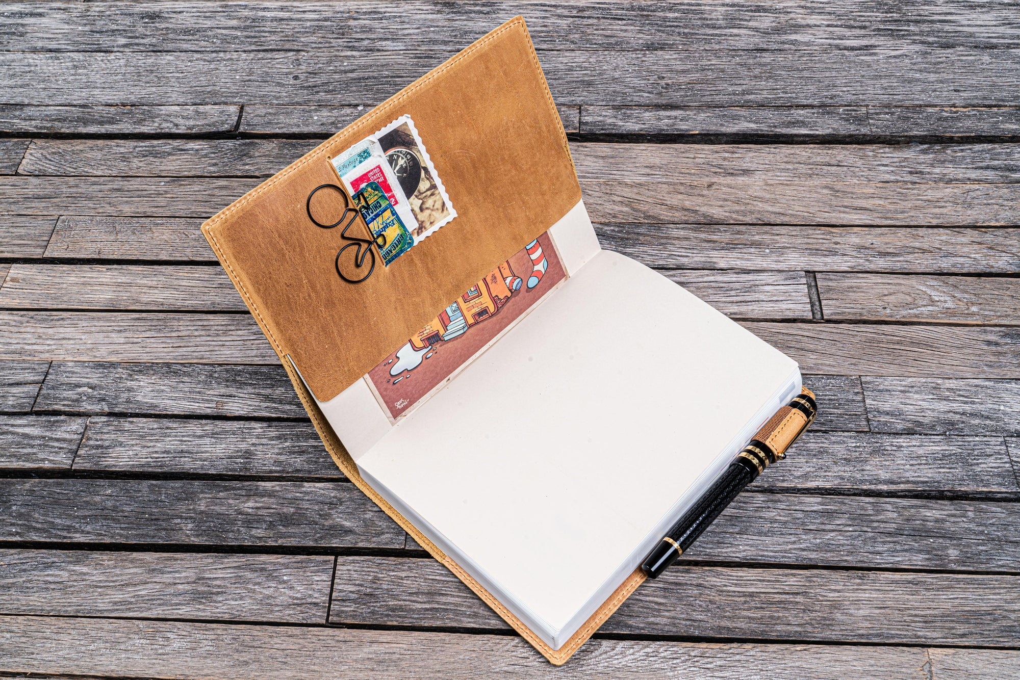 Deri A5 Defter Kılıfı - Crazy Horse Ochre (Toprak Sarı)