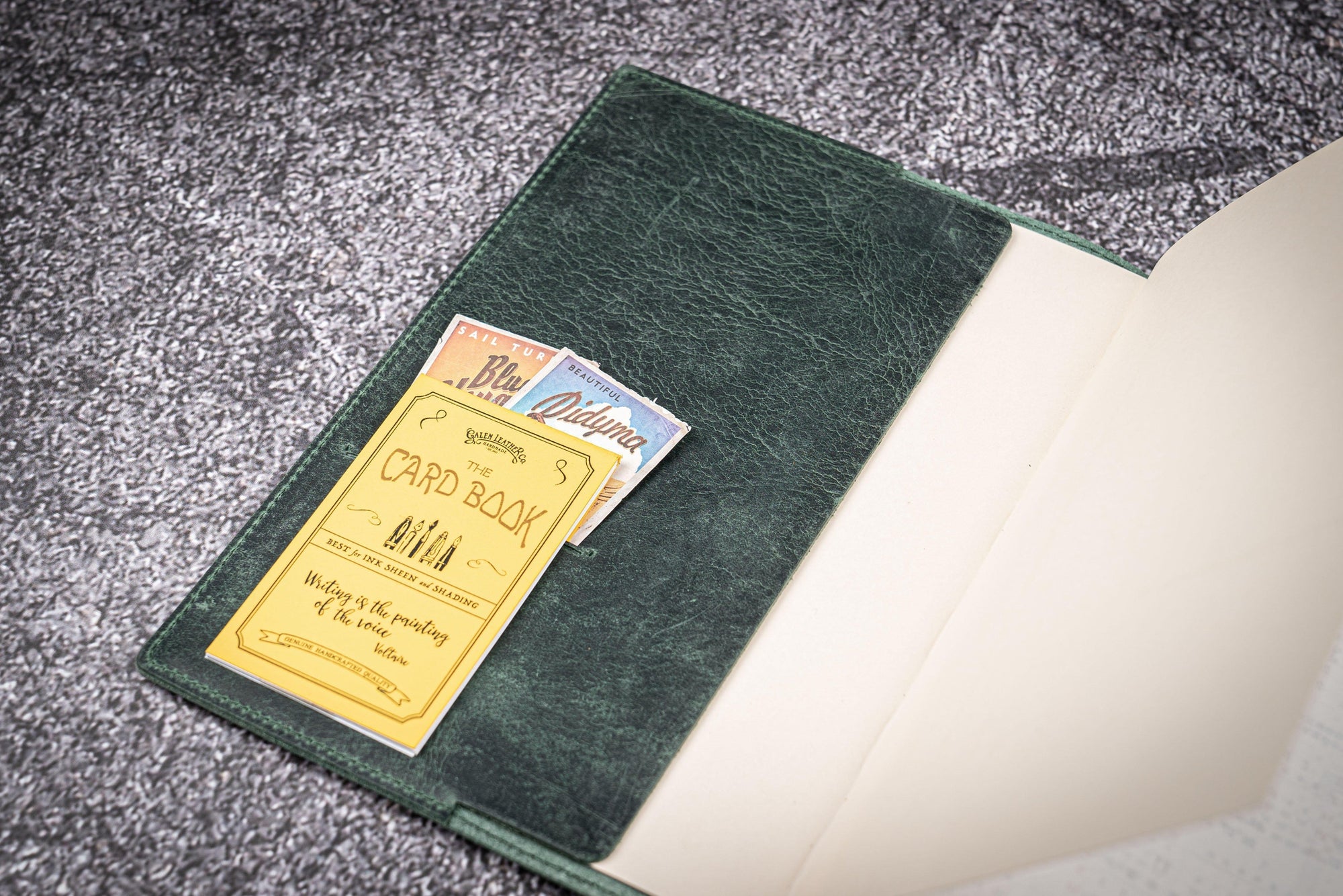 Deri A5 Defter Kılıfı - Crazy Horse Orman Yeşili