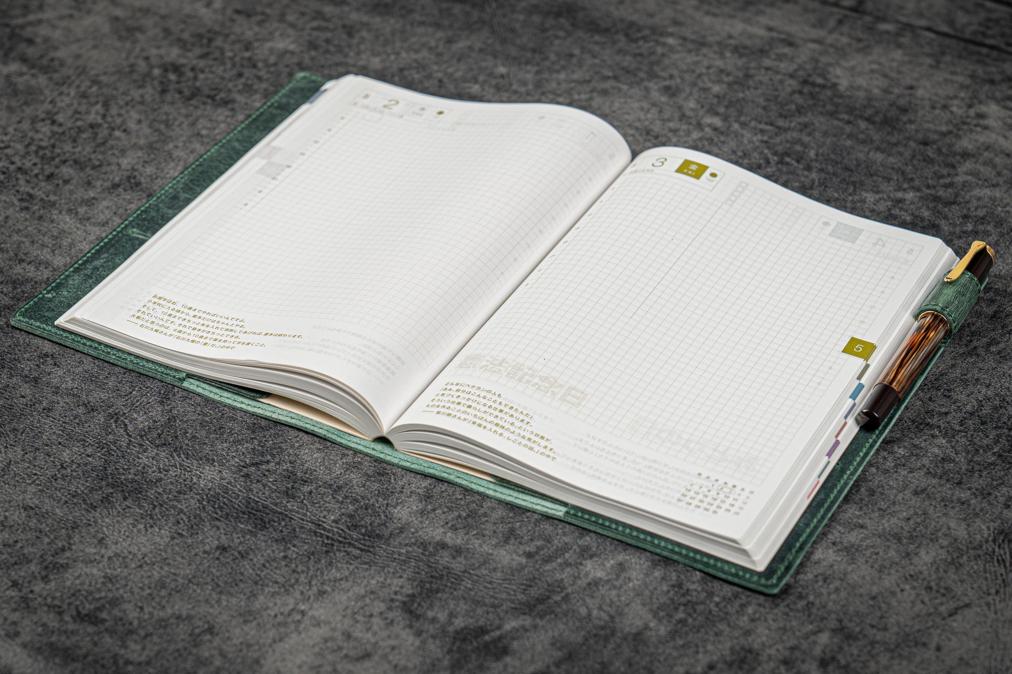 Deri A5 Defter Kılıfı - Crazy Horse Orman Yeşili