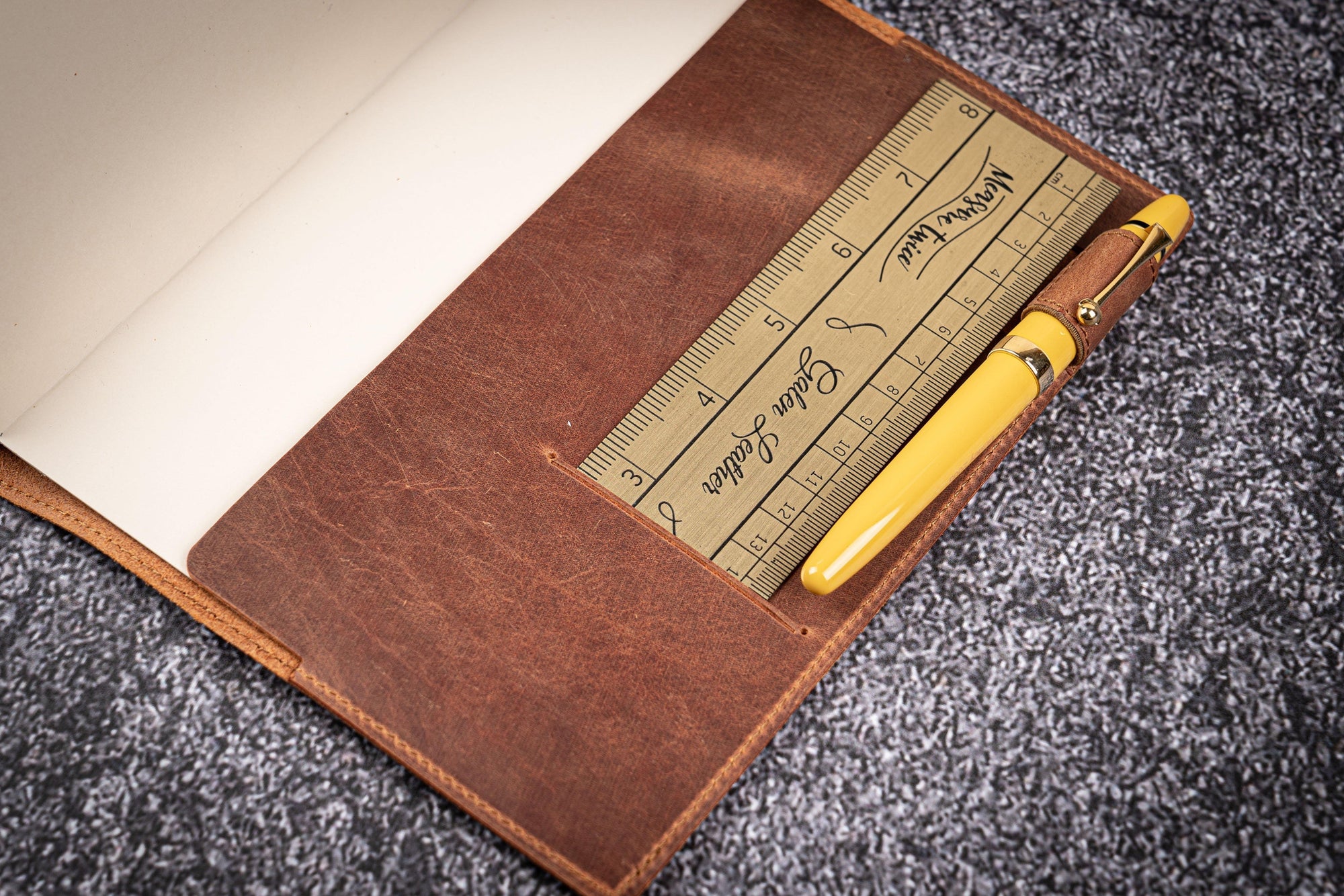 Deri A5 Defter Kılıfı - Crazy Horse Yanık Taba