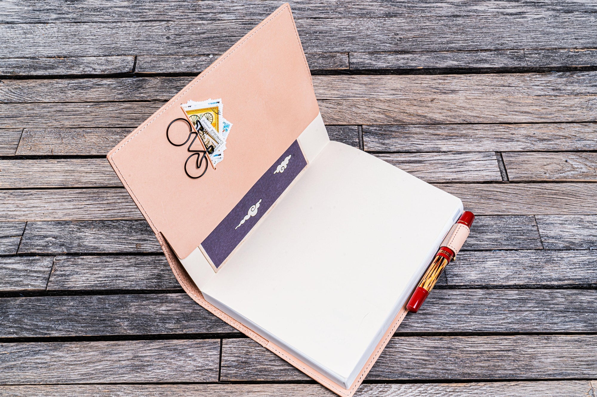 Deri A5 Defter Kılıfı - Natürel Deri