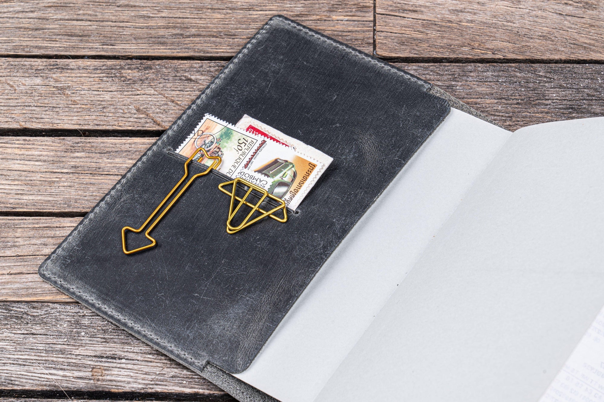 Deri A6 Defter Kılıfı - Crazy Horse Füme