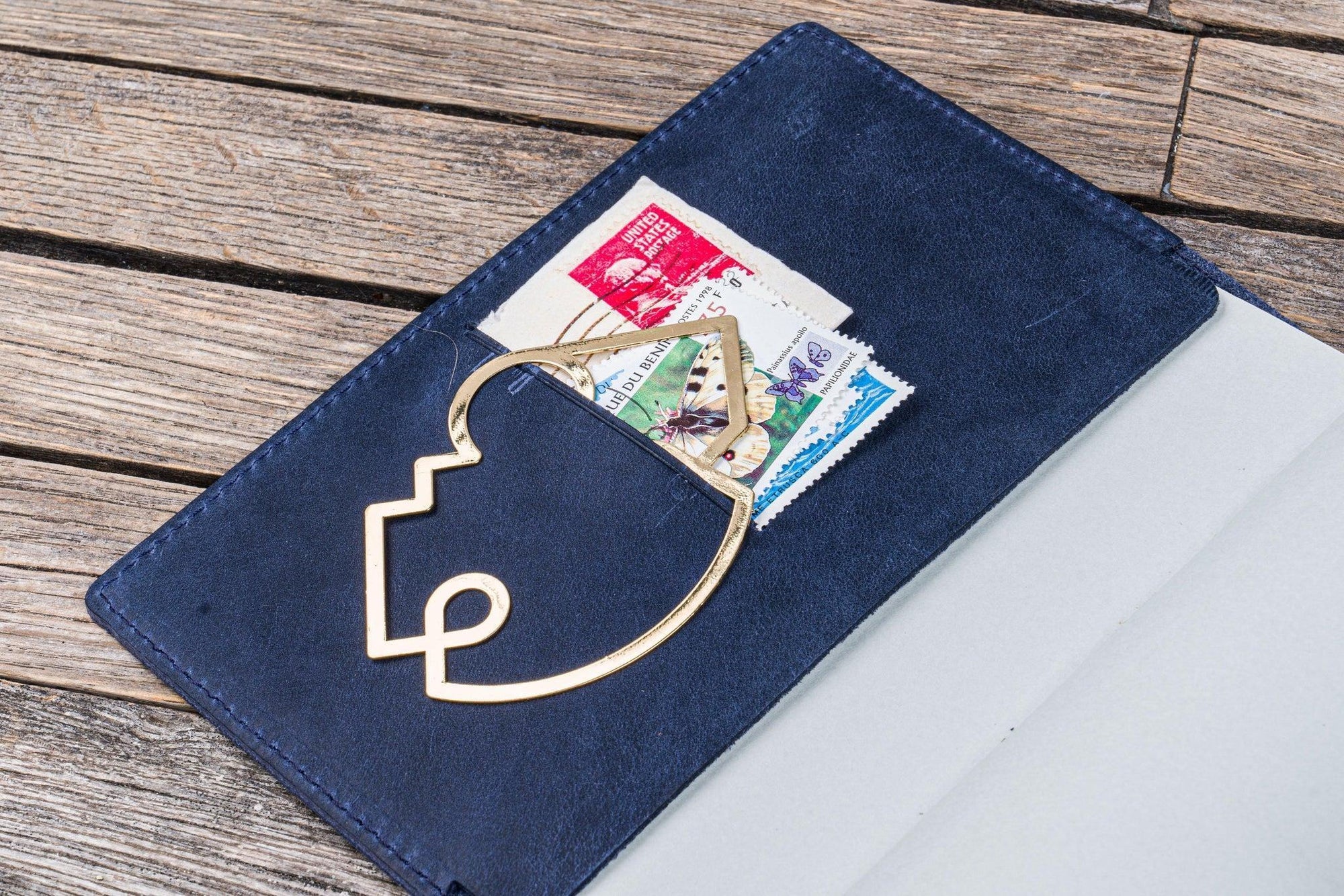 Deri A6 Defter Kılıfı - Crazy Horse Lacivert