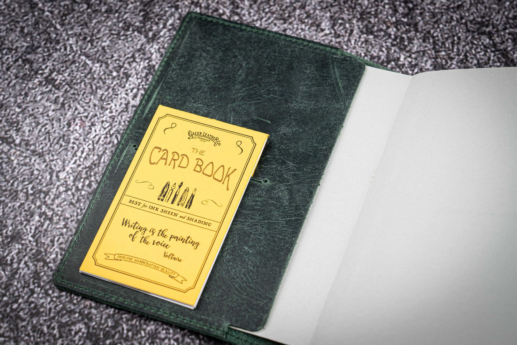 Deri A6 Defter Kılıfı - Crazy Horse Orman Yeşili