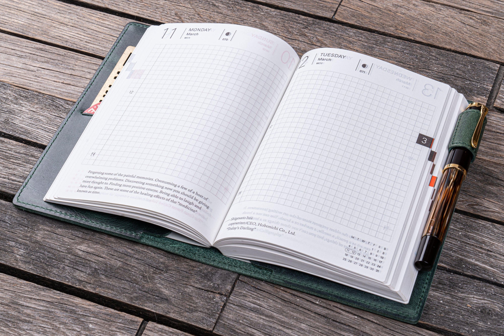 Deri A6 Defter Kılıfı - Crazy Horse Orman Yeşili