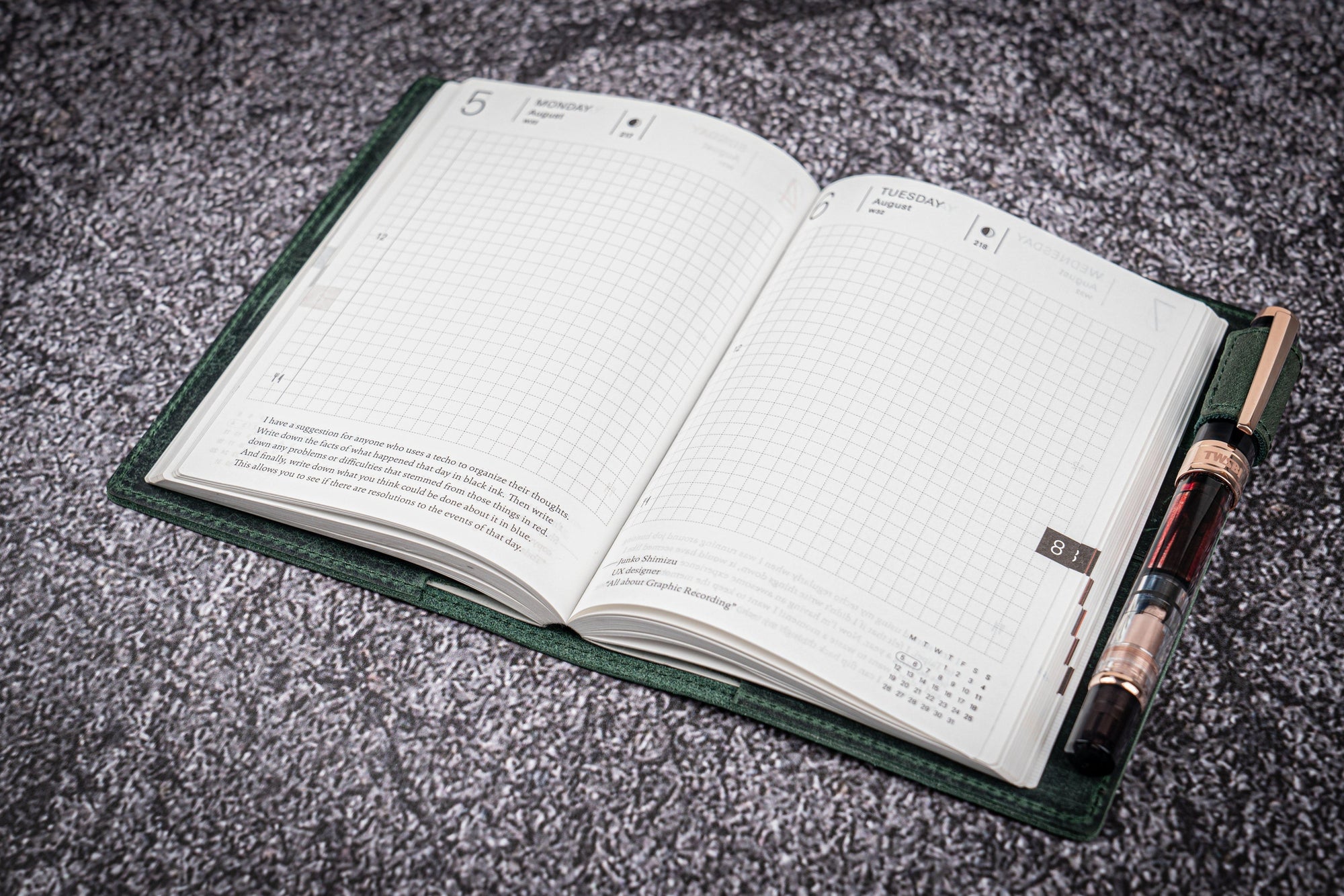 Deri A6 Defter Kılıfı - Crazy Horse Orman Yeşili