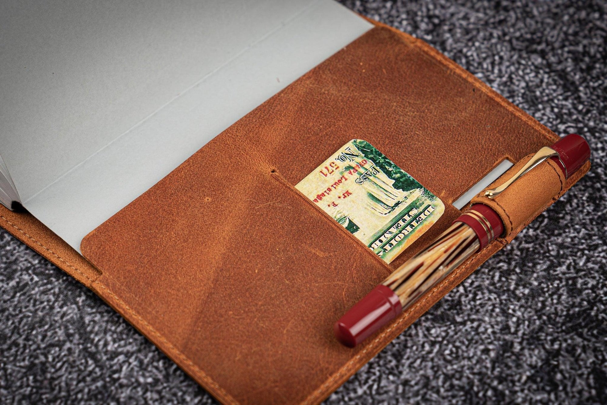 Deri A6 Defter Kılıfı - Crazy Horse Taba / Kahverengi