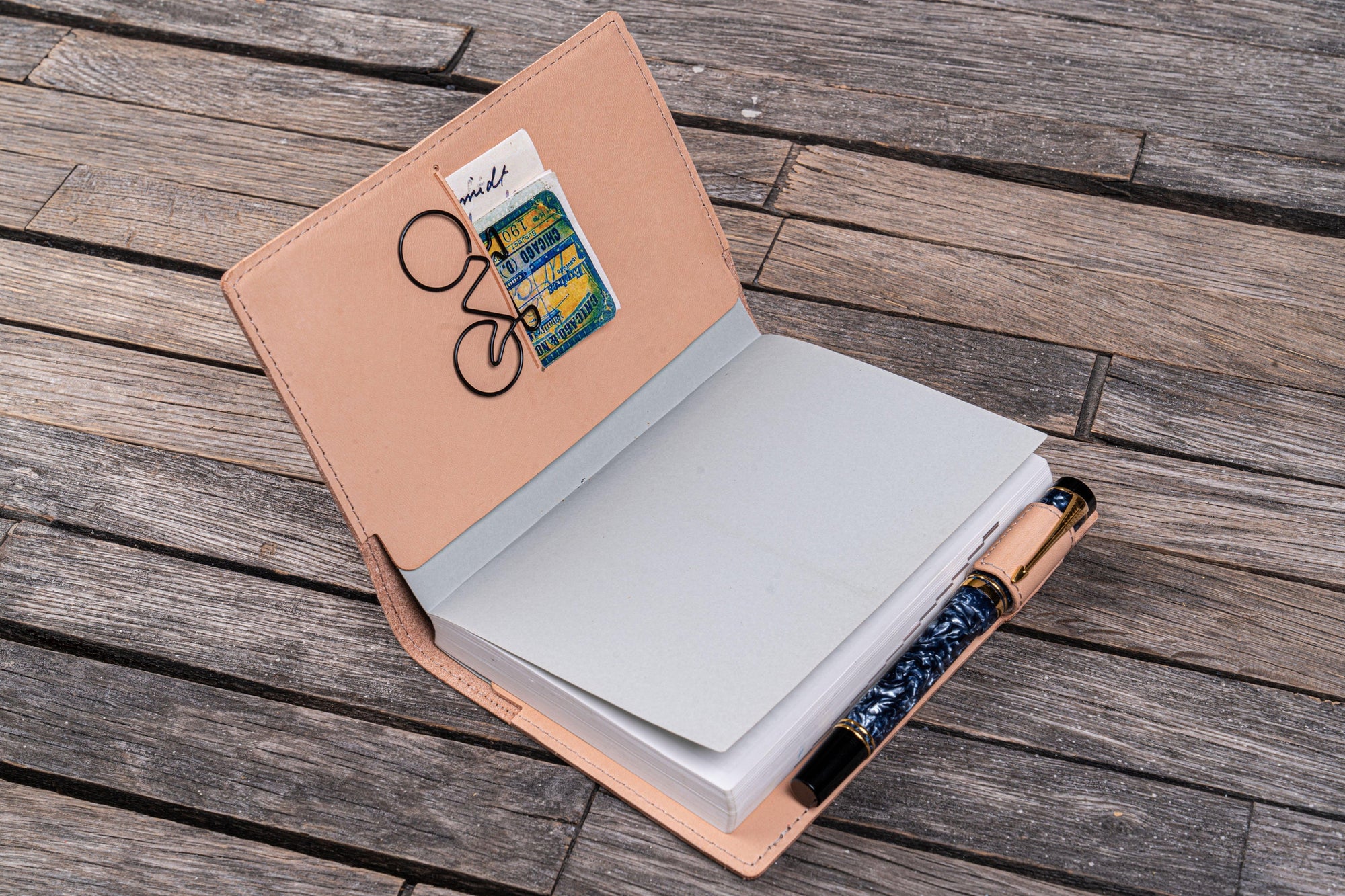 Deri A6 Defter Kılıfı - Natürel Deri