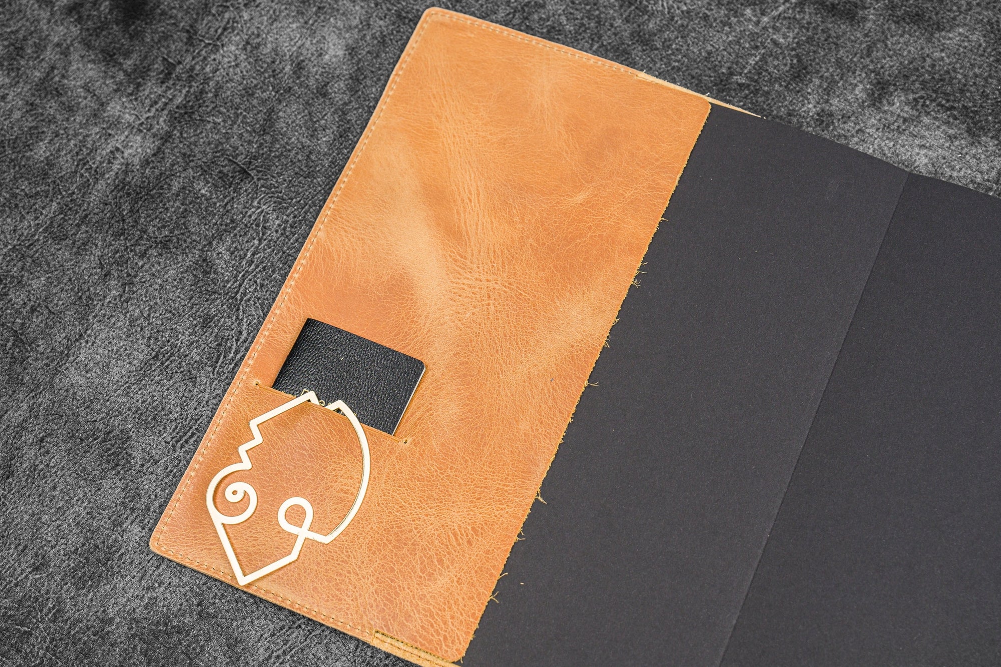 Deri B5 Defter Kılıfı - Crazy Horse Honey Ochre