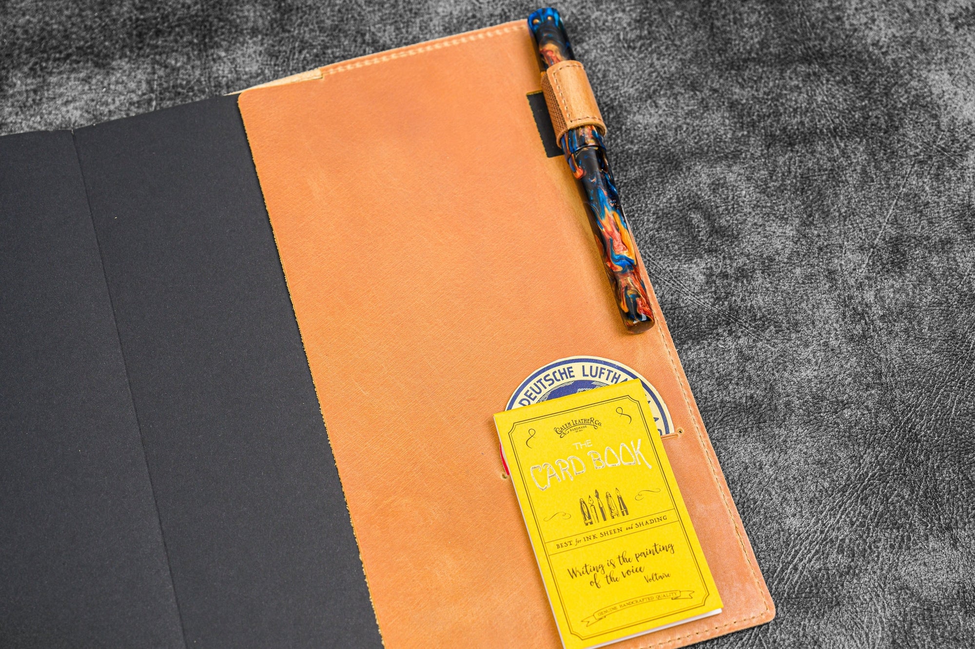 Deri B5 Defter Kılıfı - Crazy Horse Honey Ochre