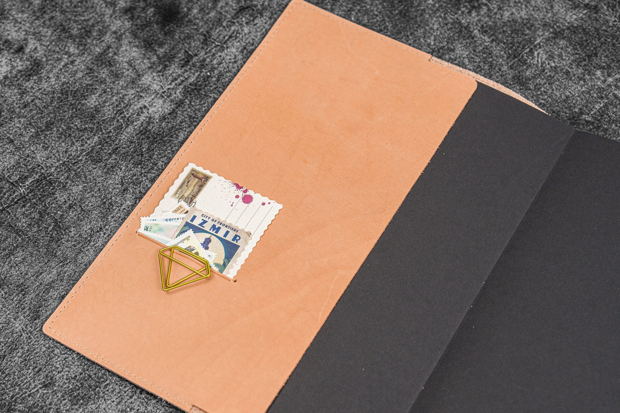 Deri B5 Defter Kılıfı - Naturel Deri