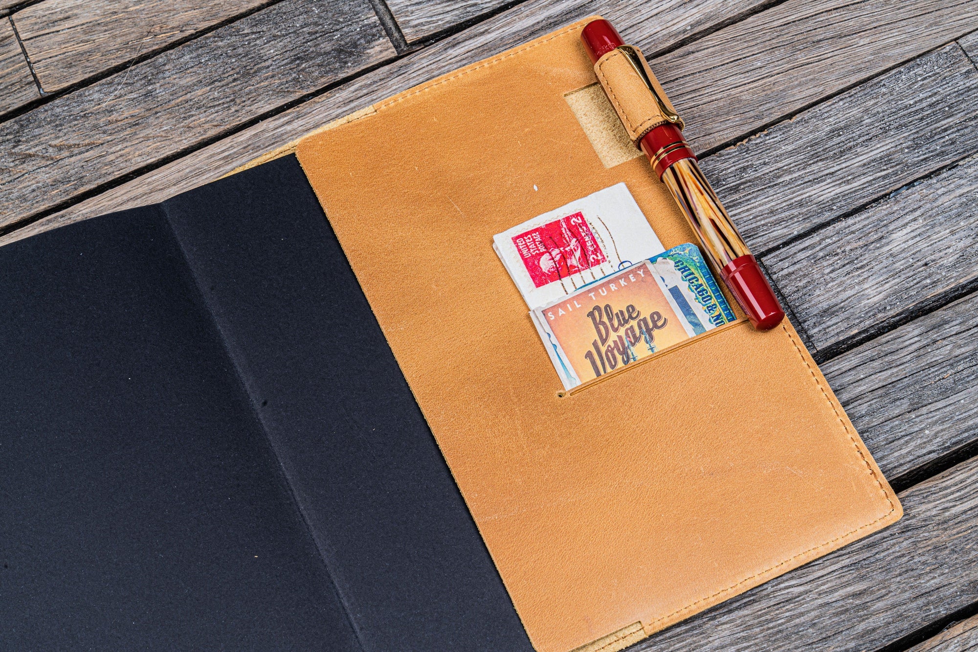 Deri B6 Defter Kılıfı - Crazy Horse Ochre (Toprak Sarı)