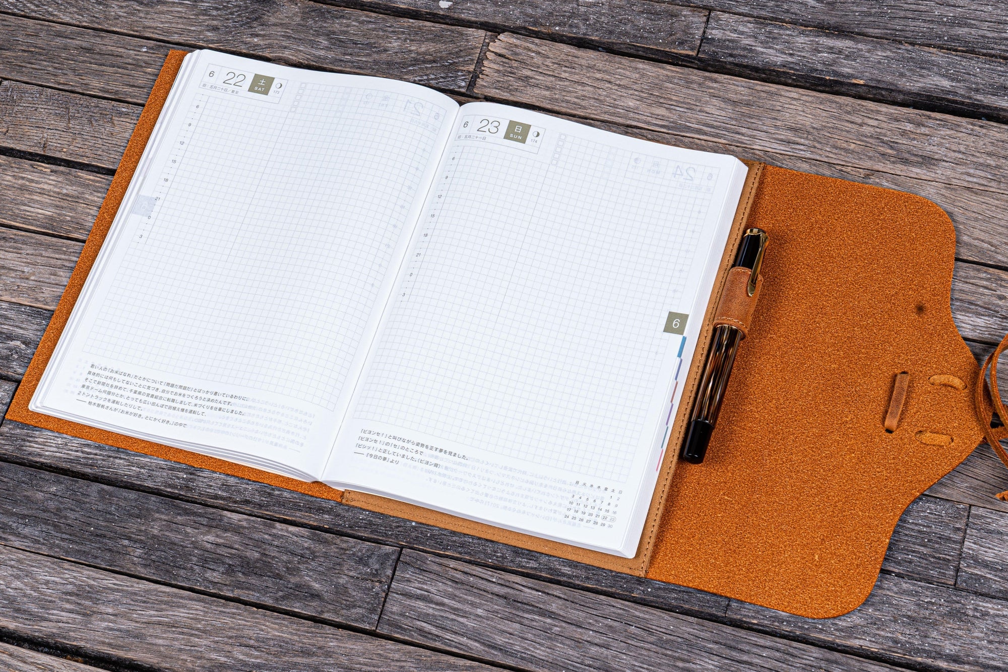 Deri Bağcıklı A5 Defter Kitap Kılıfı - Crazy Horse Brown