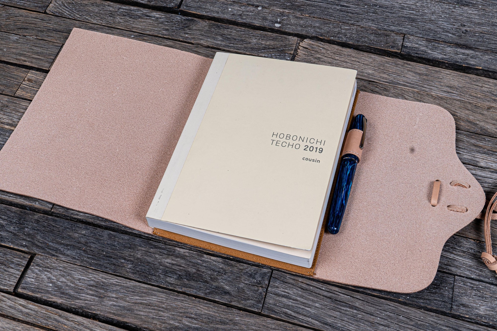 Deri Bağcıklı A5 Defter Kitap Kılıfı - Undyed Leather