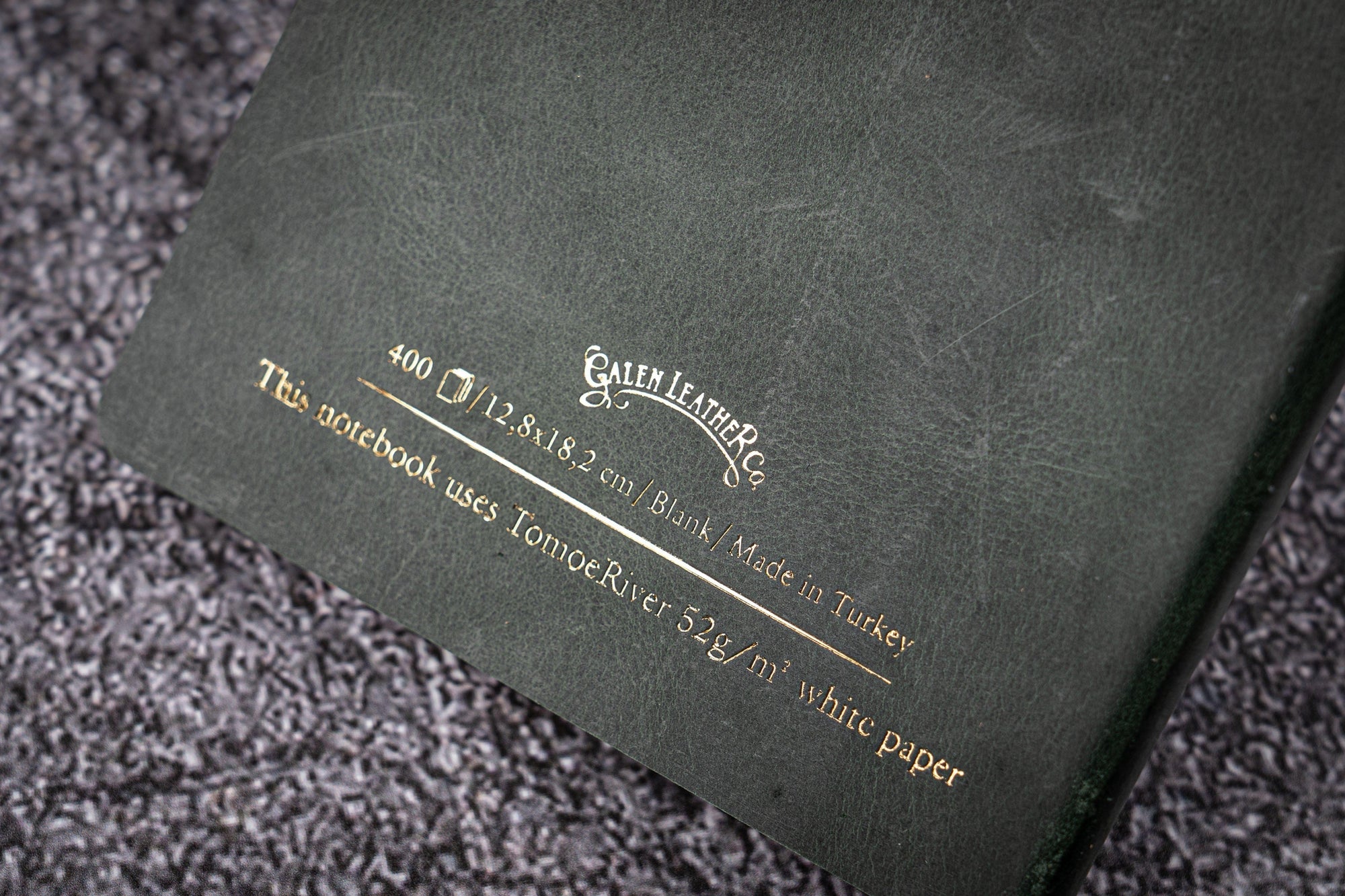 Deri Defter - Tomoe River Kağıt - B6 (400 Sayfa) - Crazy Horse Orman Yeşili